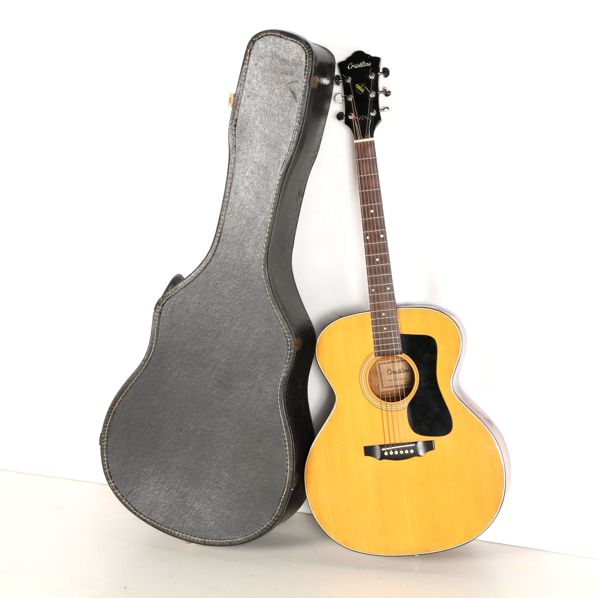 Crestline Jumbo Style Acoustic Guitar and Case EBTH