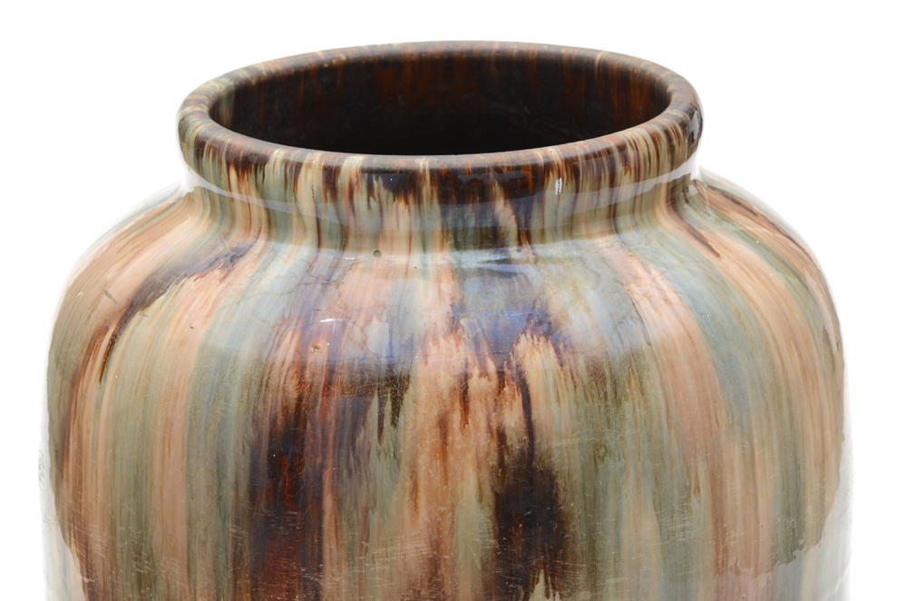 Ceramic Baluster Form Drip Glaze Floor Vase EBTH