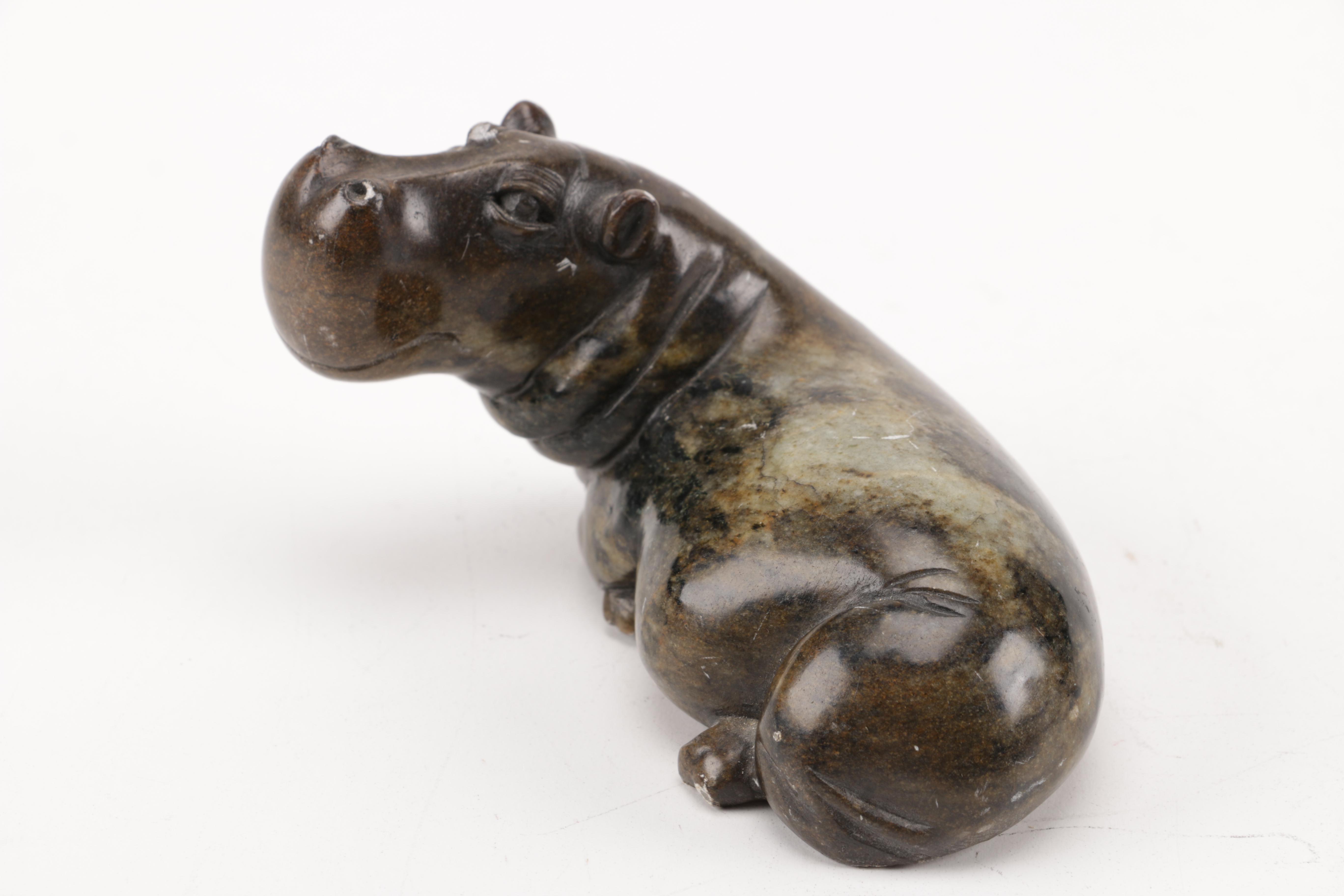 Stone Hippo Sculpture EBTH