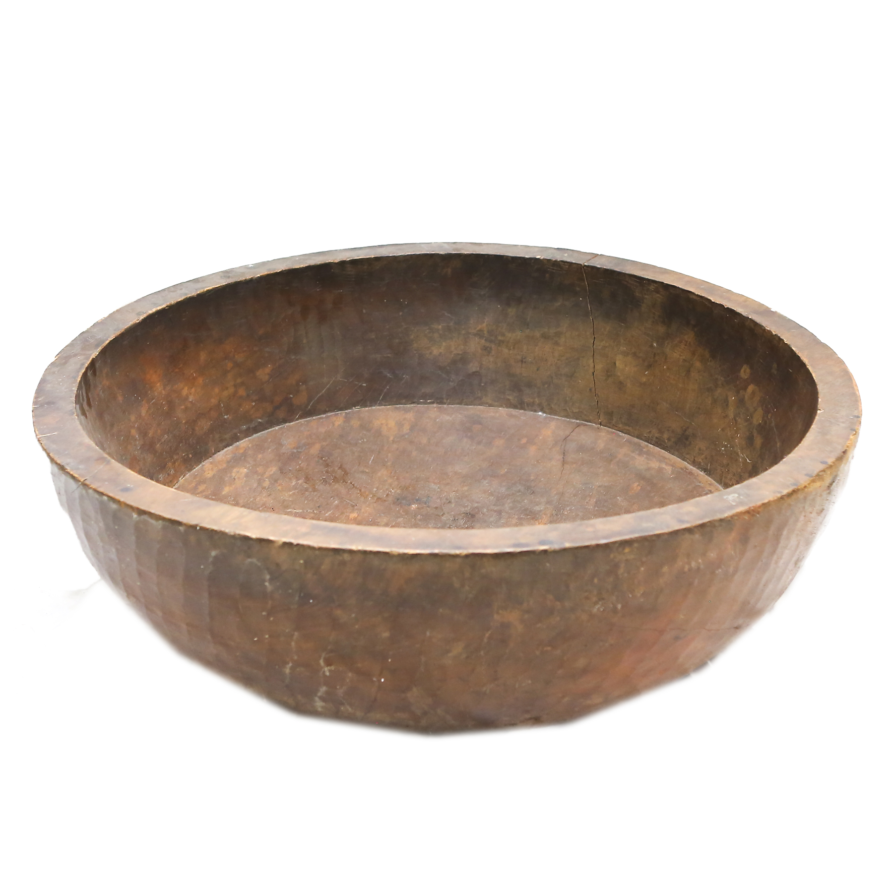 Large Round Wooden Planter Ebth