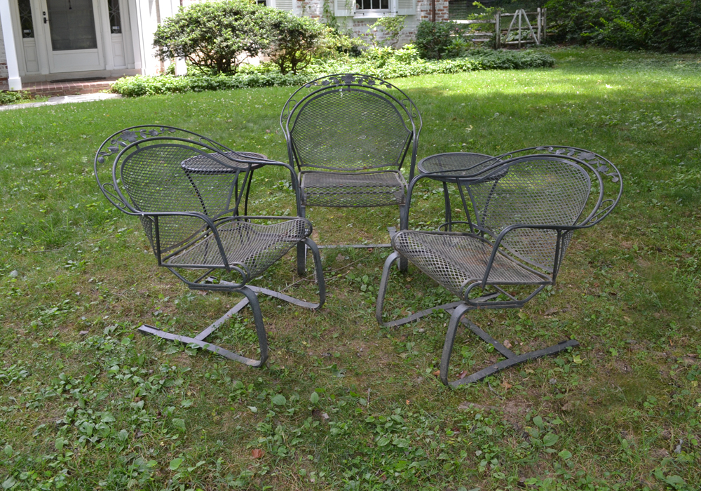 Black Wrought Iron Patio Set EBTH