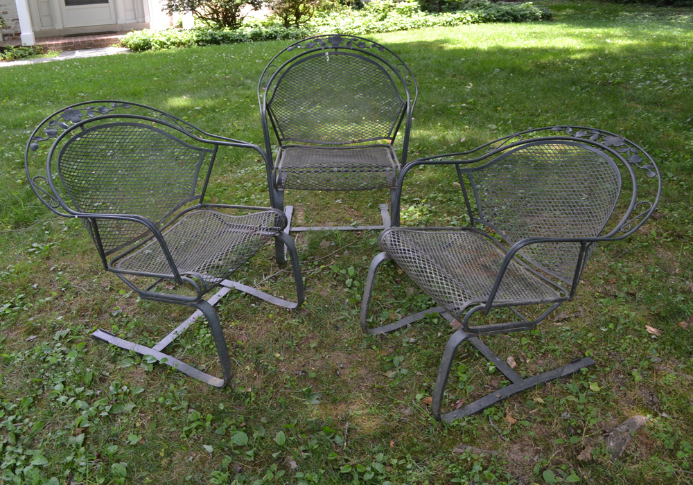 Black Wrought Iron Patio Set EBTH