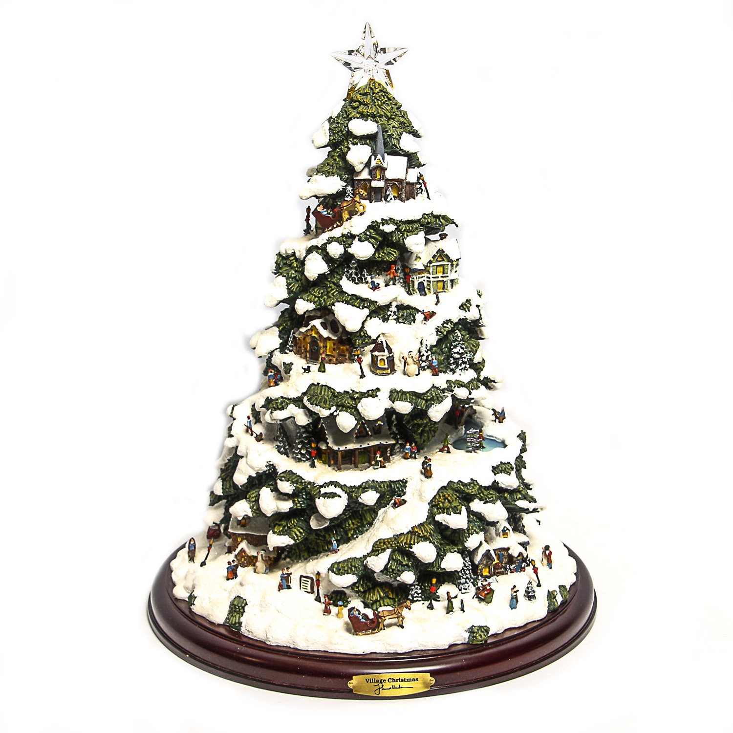 Thomas Kinkade Village Christmas Illuminated Tree EBTH   170 B 