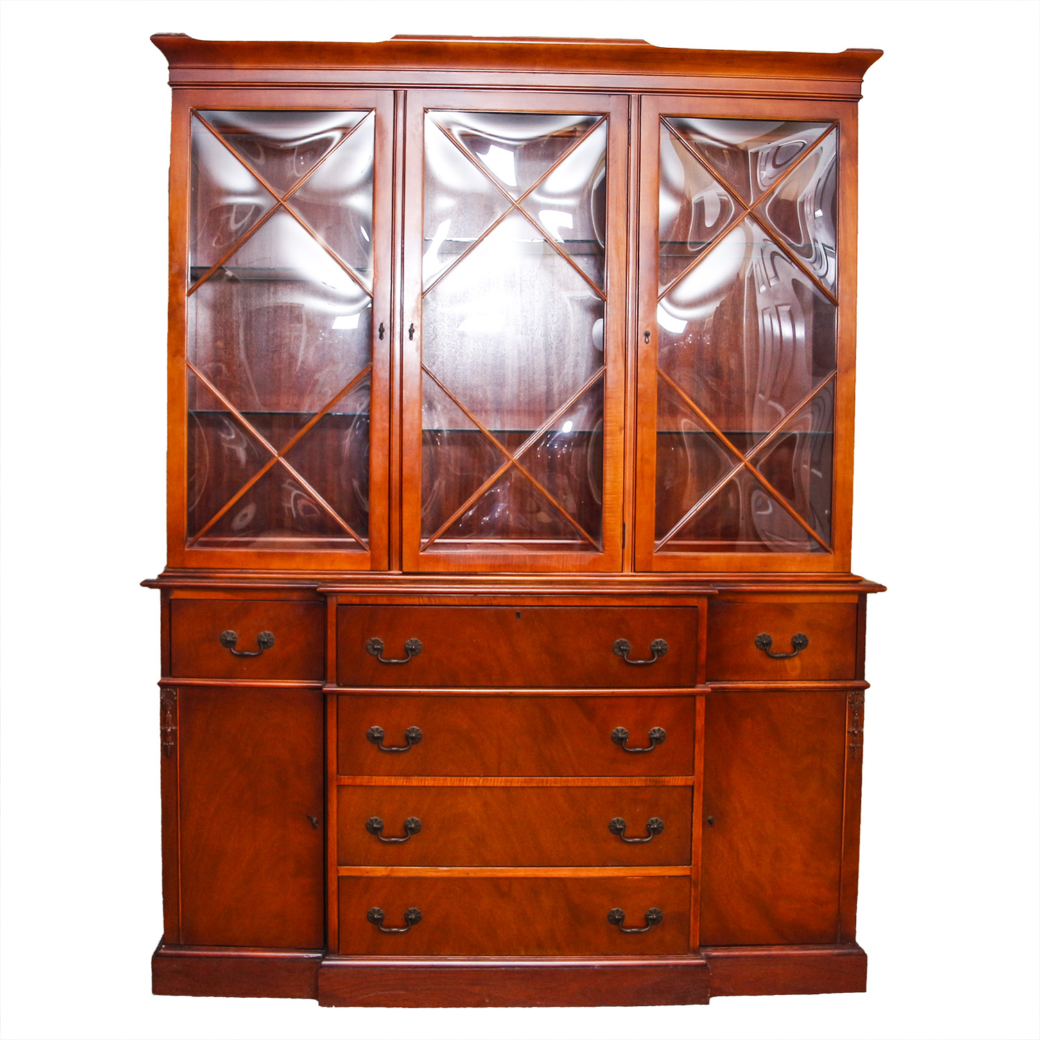 Vintage Mahogany China with Bubble Glass Doors EBTH