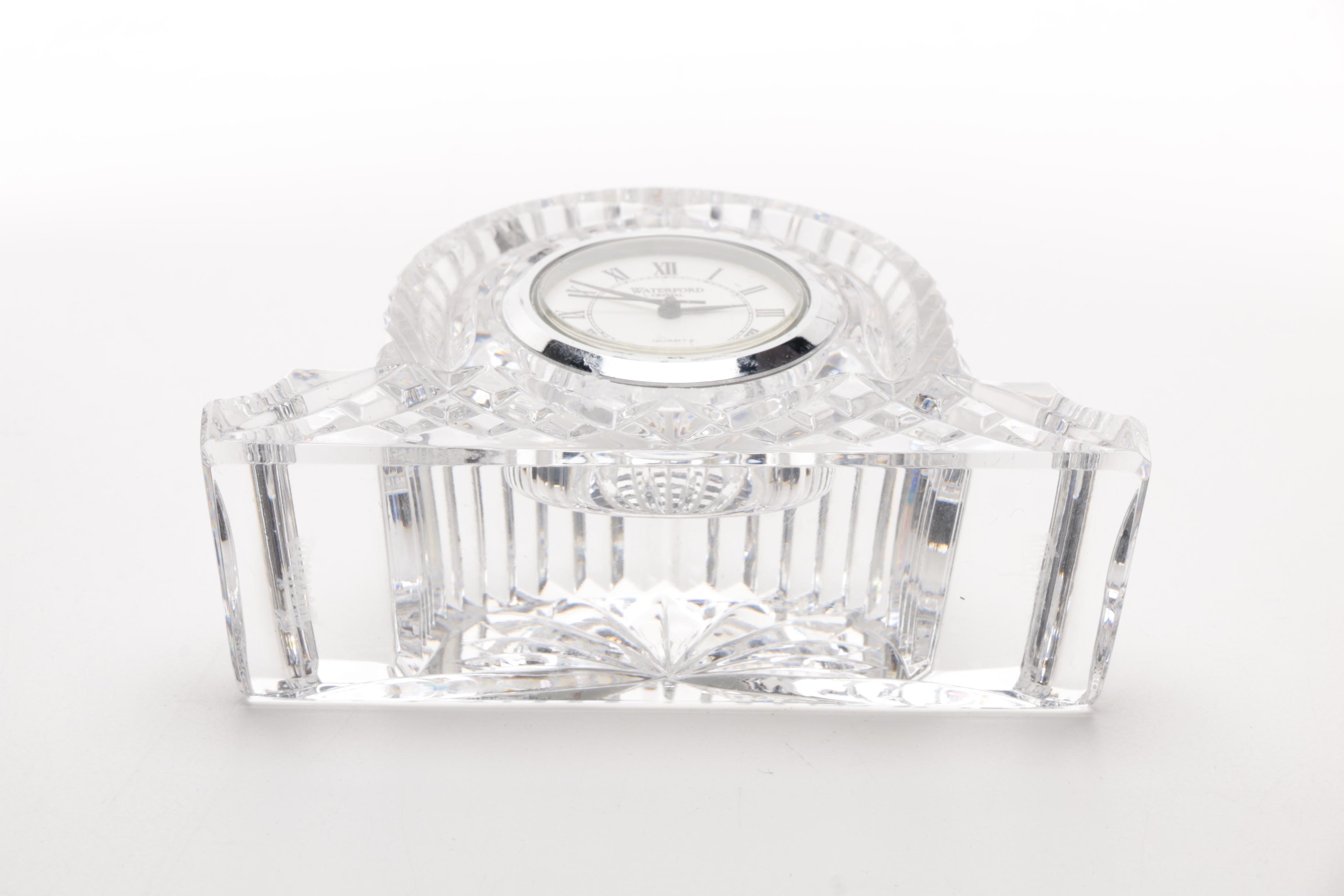 Waterford Crystal "Lismore" Quartz Mantle Clock EBTH