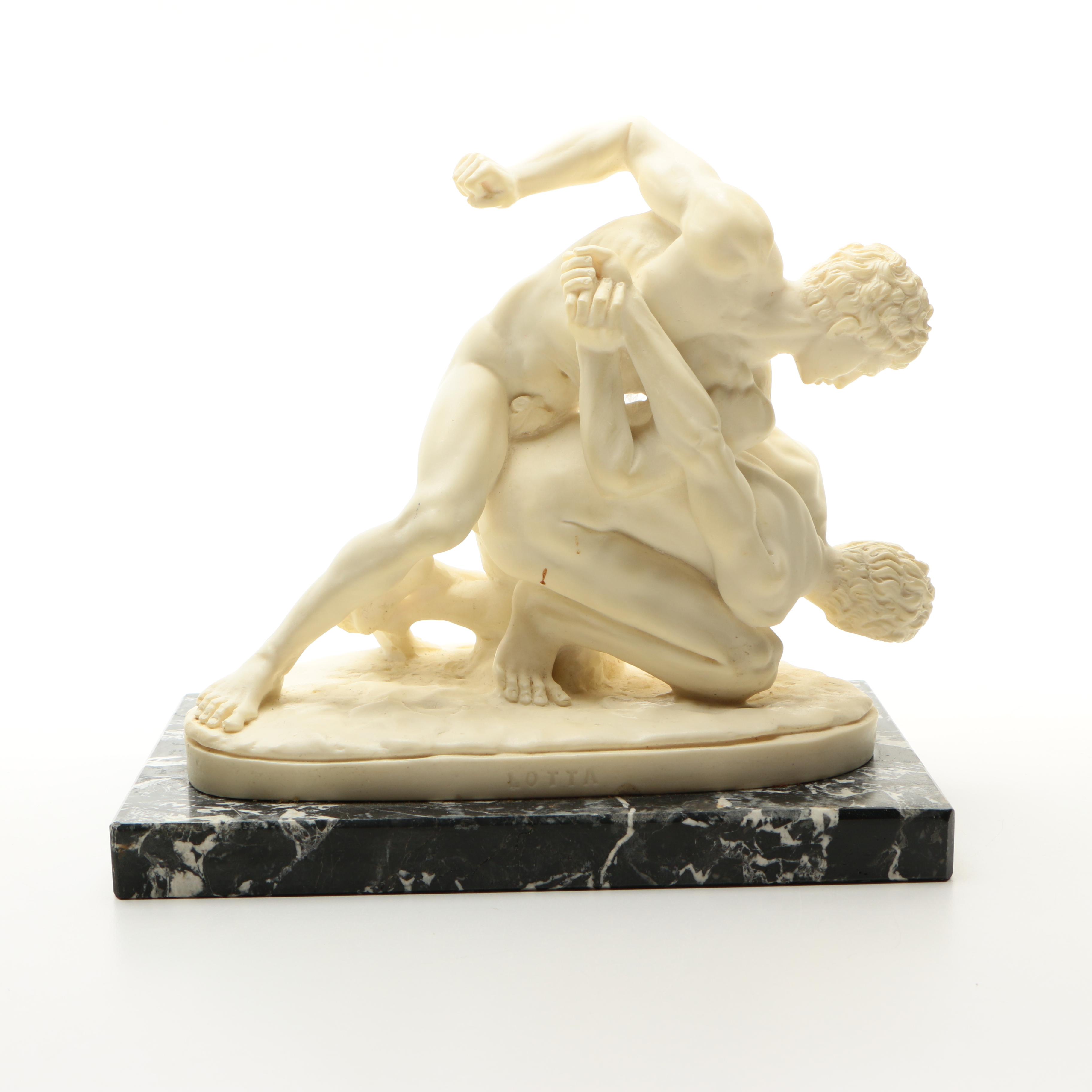 Ancient Greek Style Wrestling Sculpture EBTH