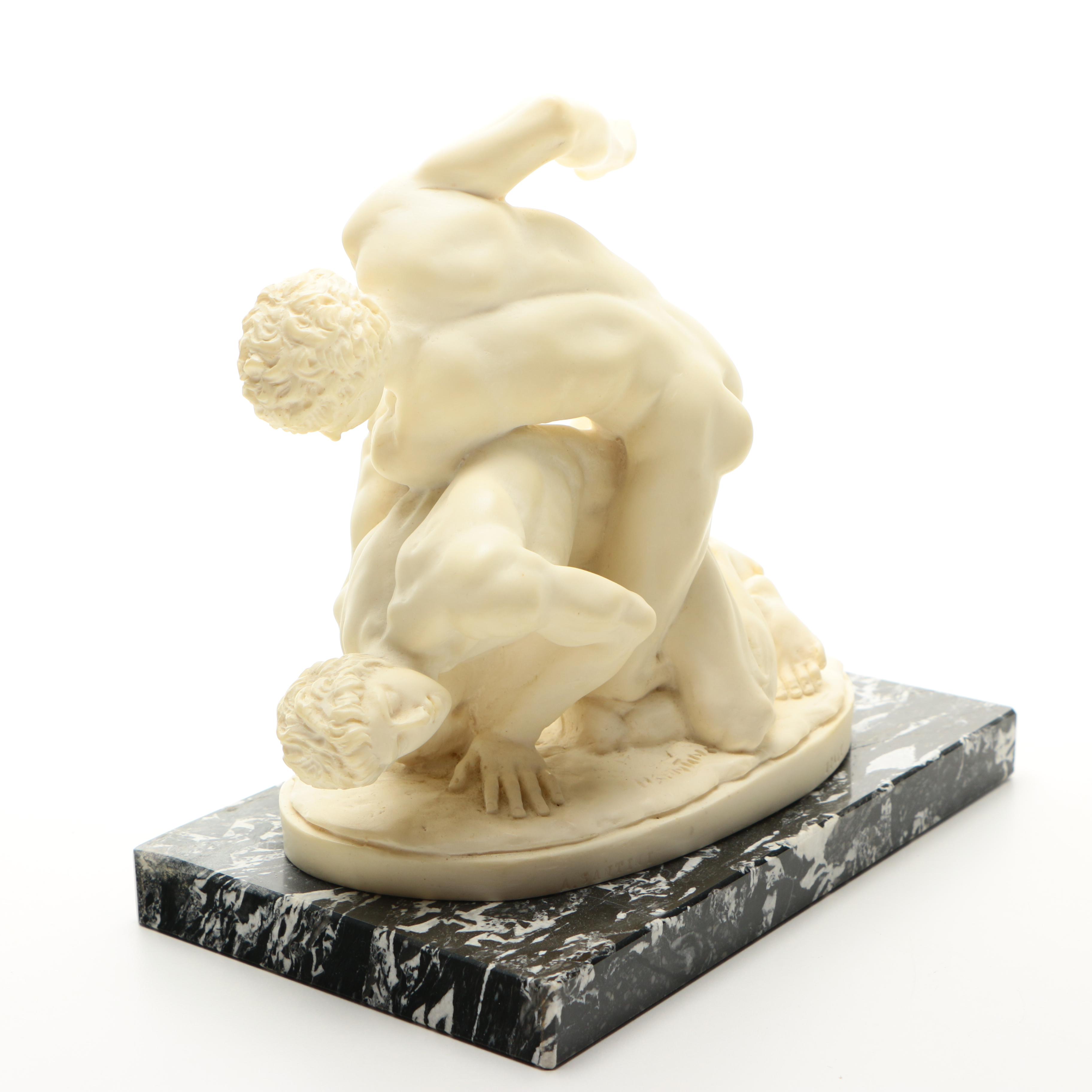 Ancient Greek Style Wrestling Sculpture EBTH