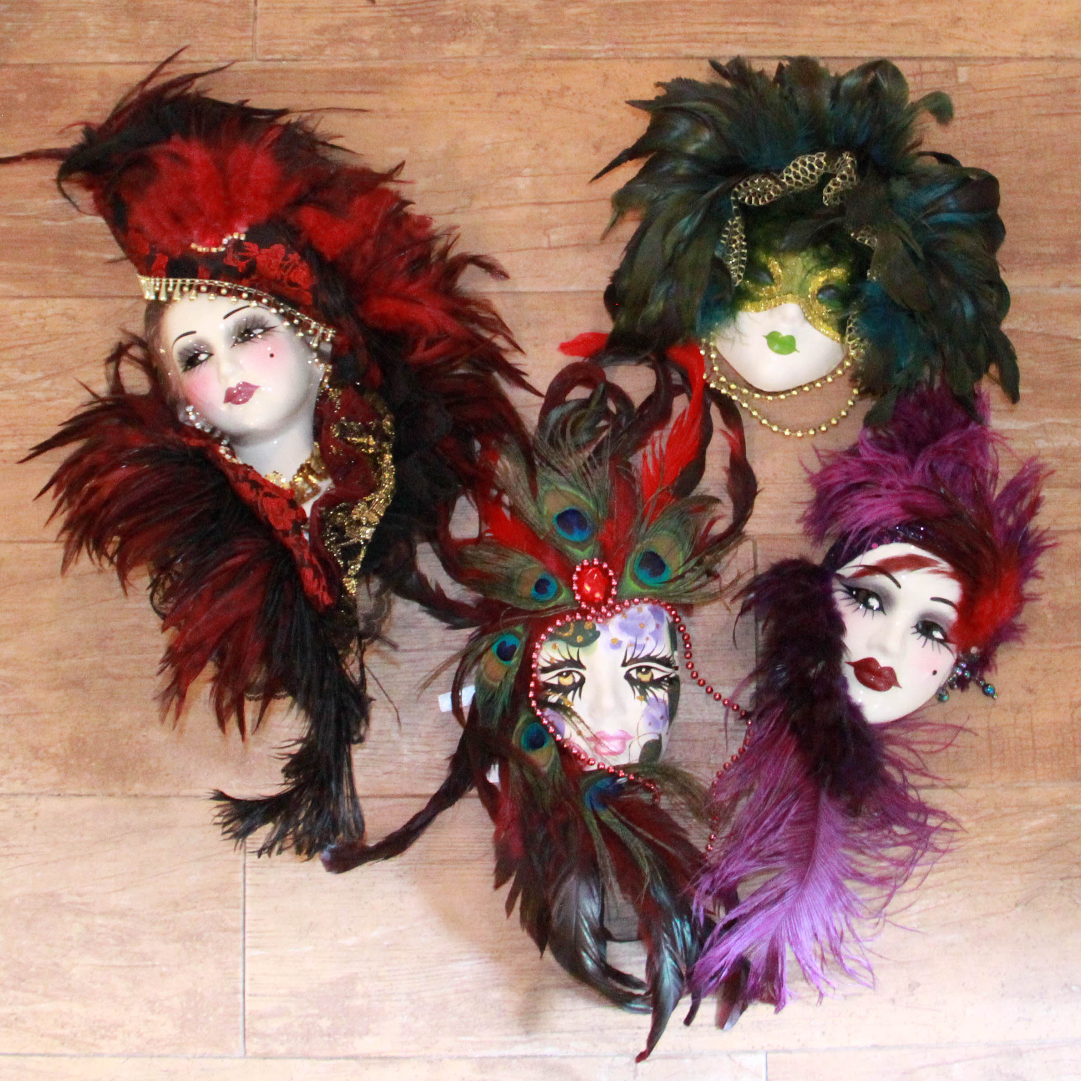 Porcelain Mardi Gras Themed Face Masks | EBTH