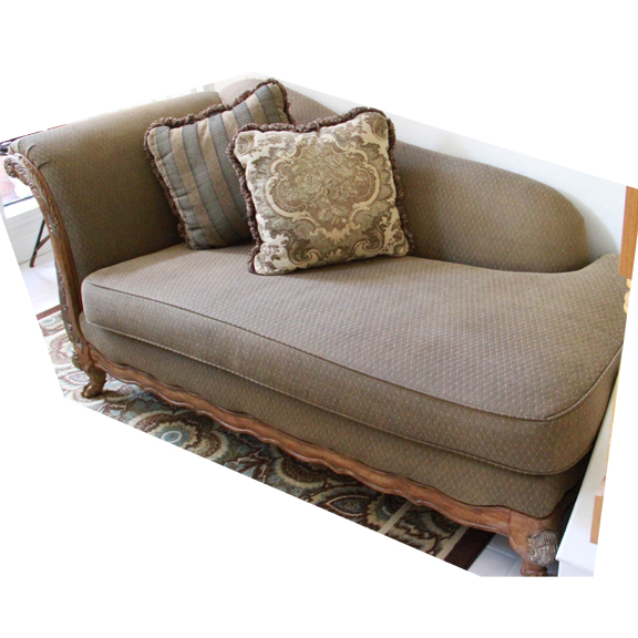 Chaise Lounge with Two Throw Pillows by Schnadig EBTH