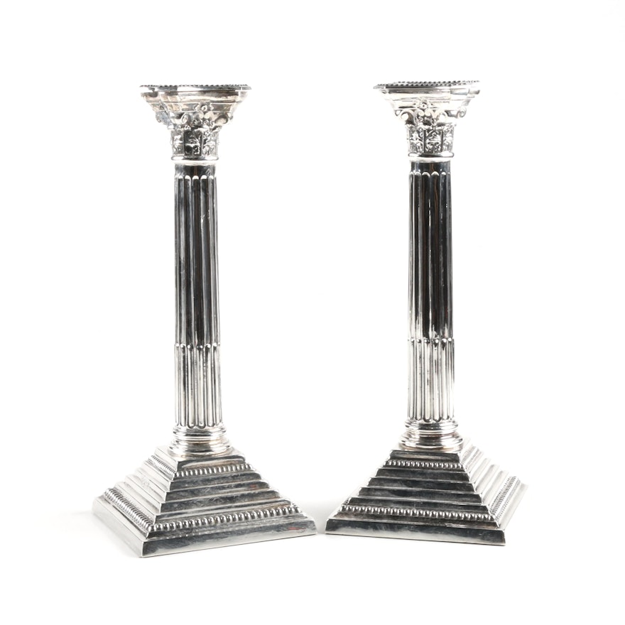 Pair of Bert Gordon Weighted Sterling Silver Candleholders