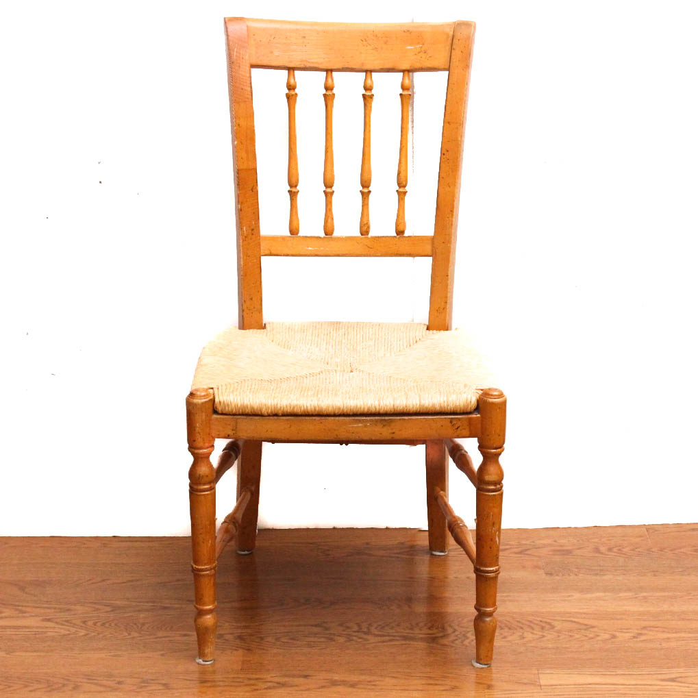 Rush Seat Wooden Chair EBTH