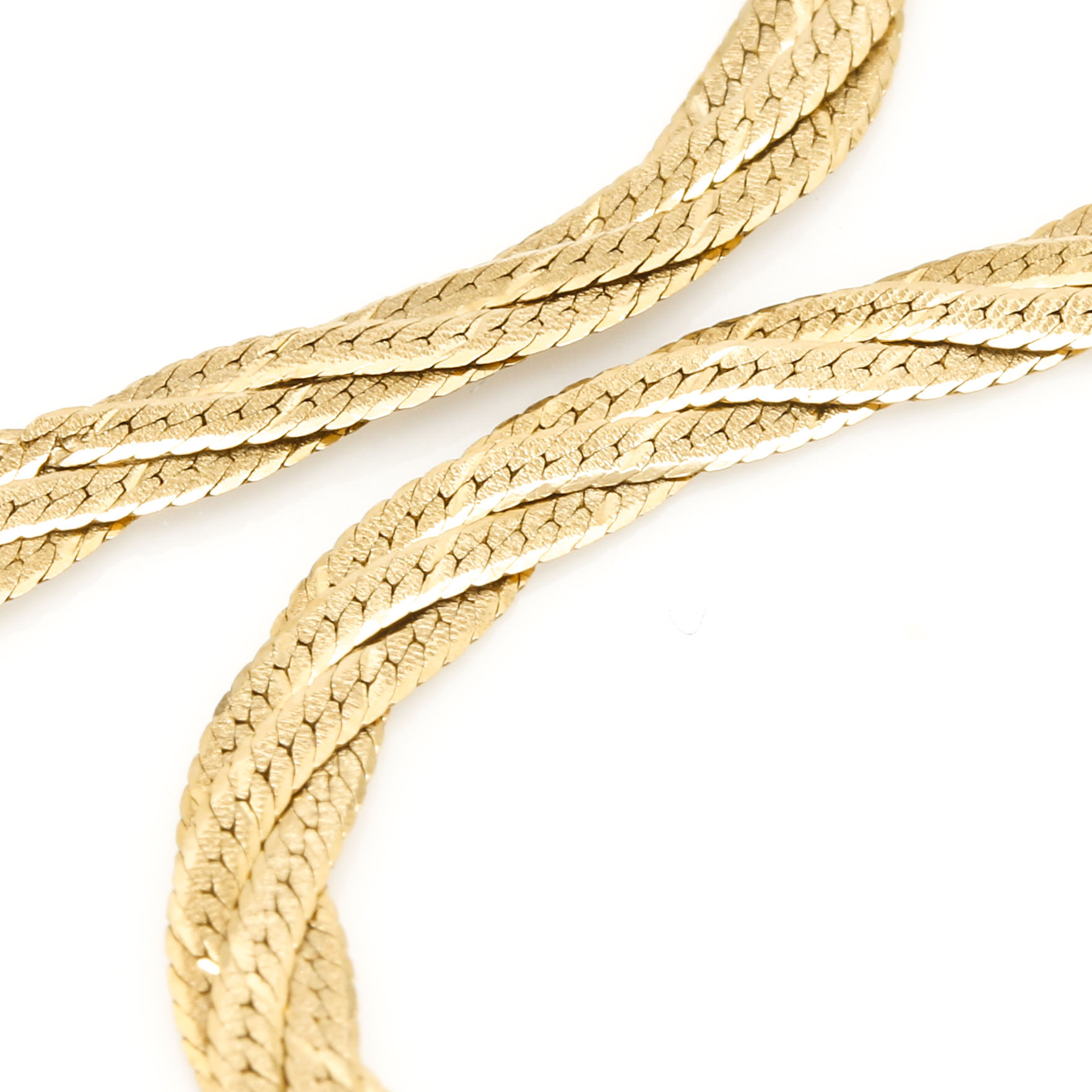 14K Yellow Gold Braided Herringbone Chain EBTH
