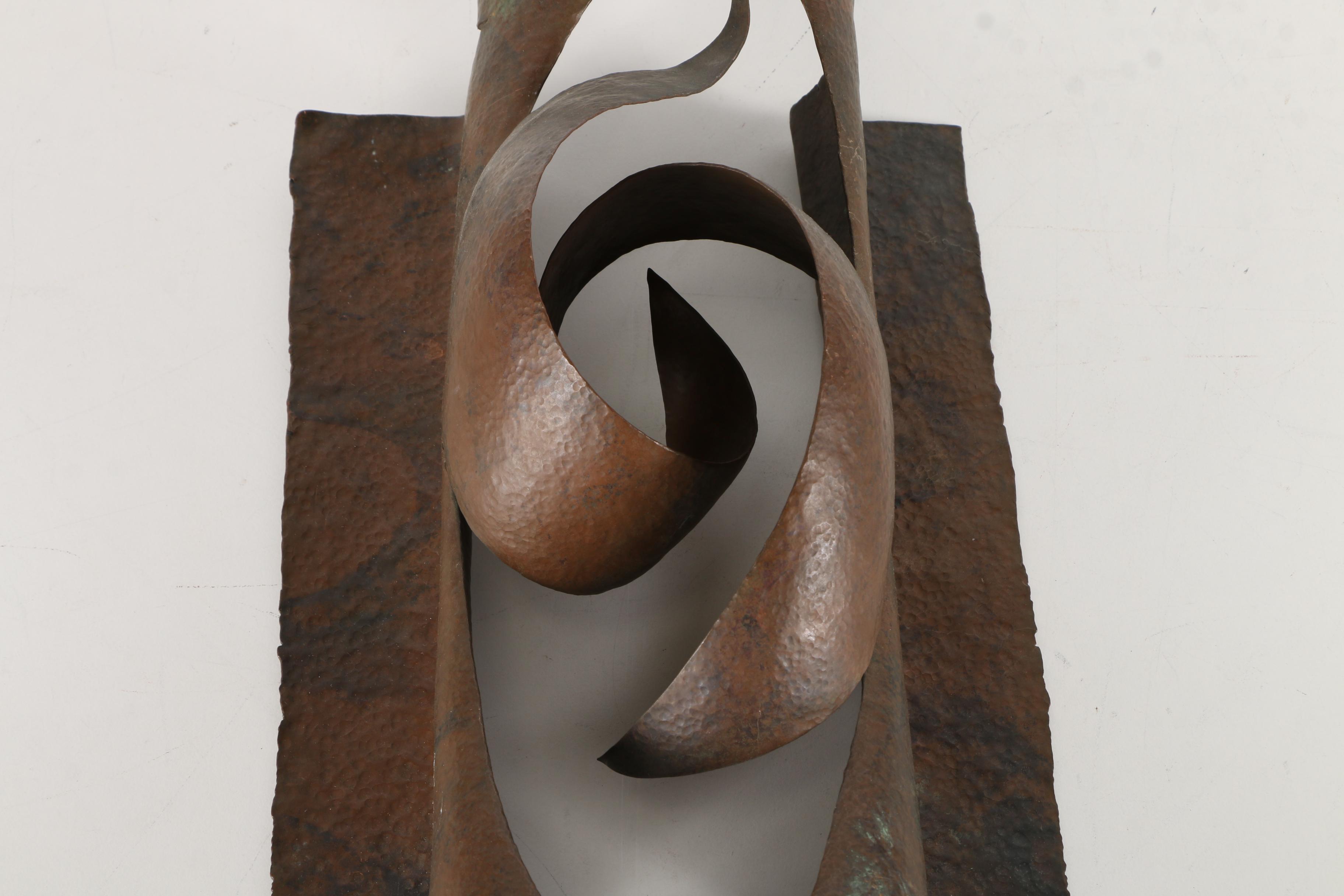 Abstract Hammered Copper Sculpture EBTH