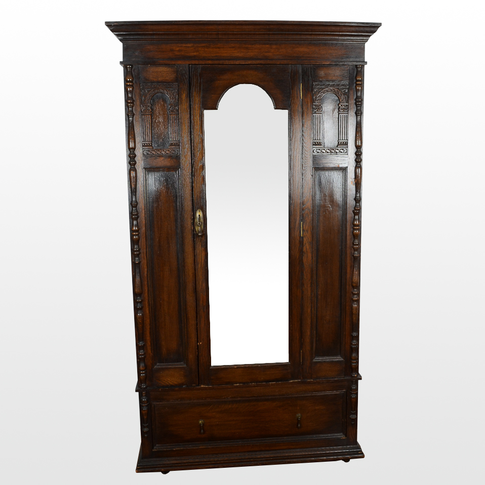 Antique English Oak Armoire EBTH