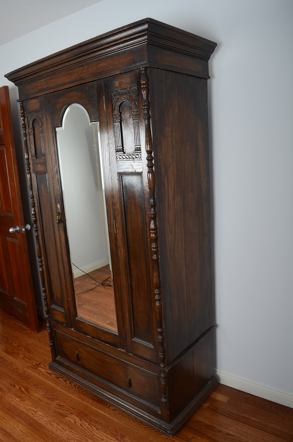 Antique English Oak Armoire EBTH