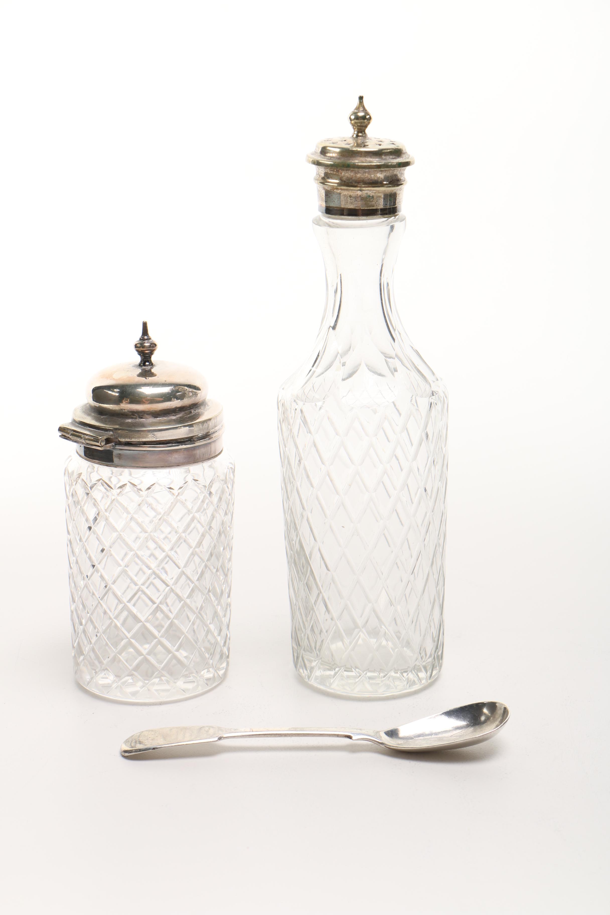 Antique Victorian Wilcox Cruet and Pickle Caster Set With Tongs EBTH