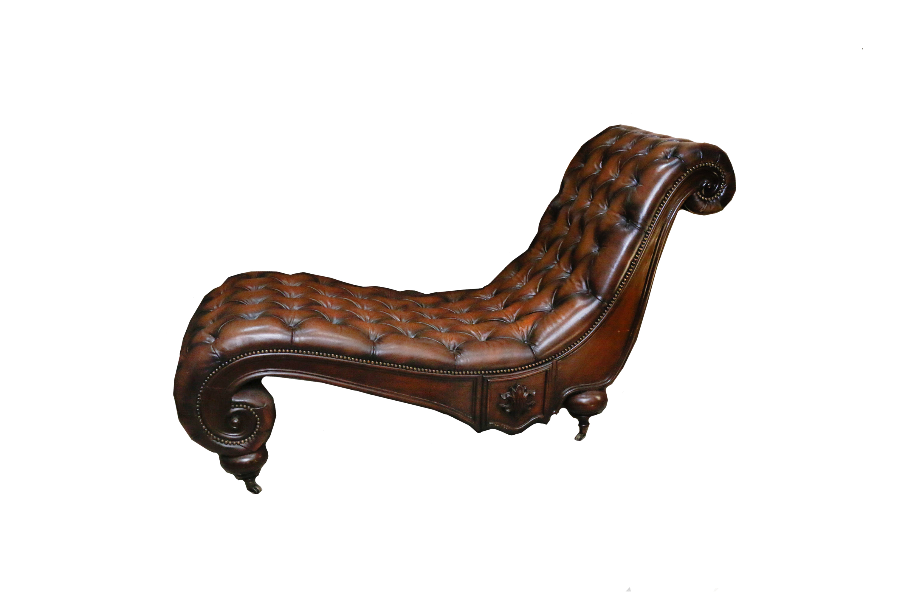 Leather Chaise Lounge By The Arrangement Western Interiors Ebth