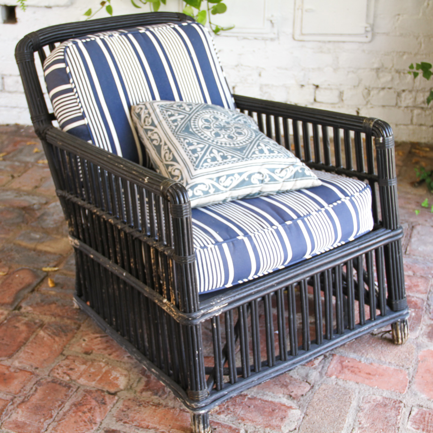Vintage Black Bamboo Patio Chair Ebth