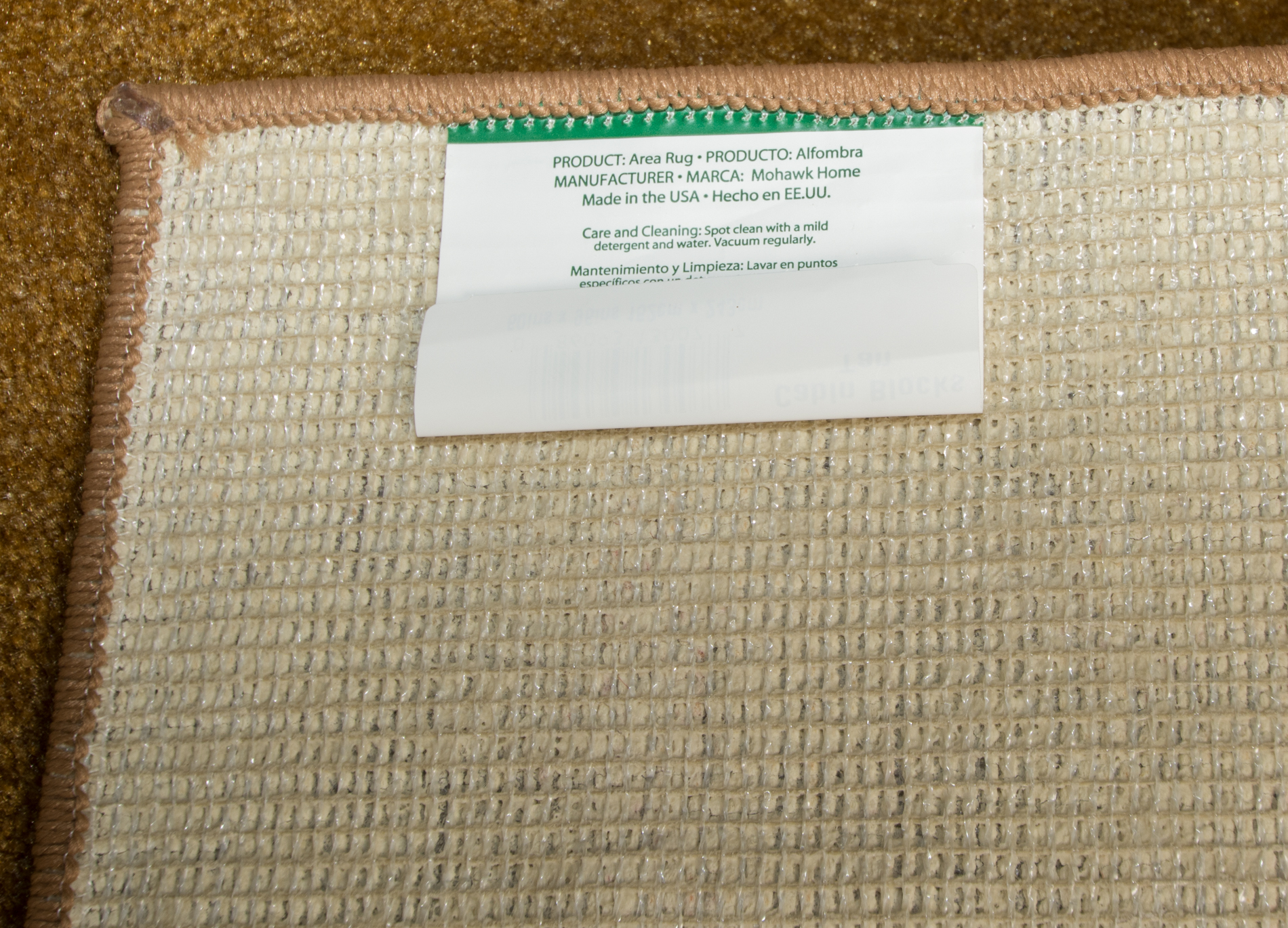 Mohawk "Cabin Blocks Tan" Area Rug EBTH