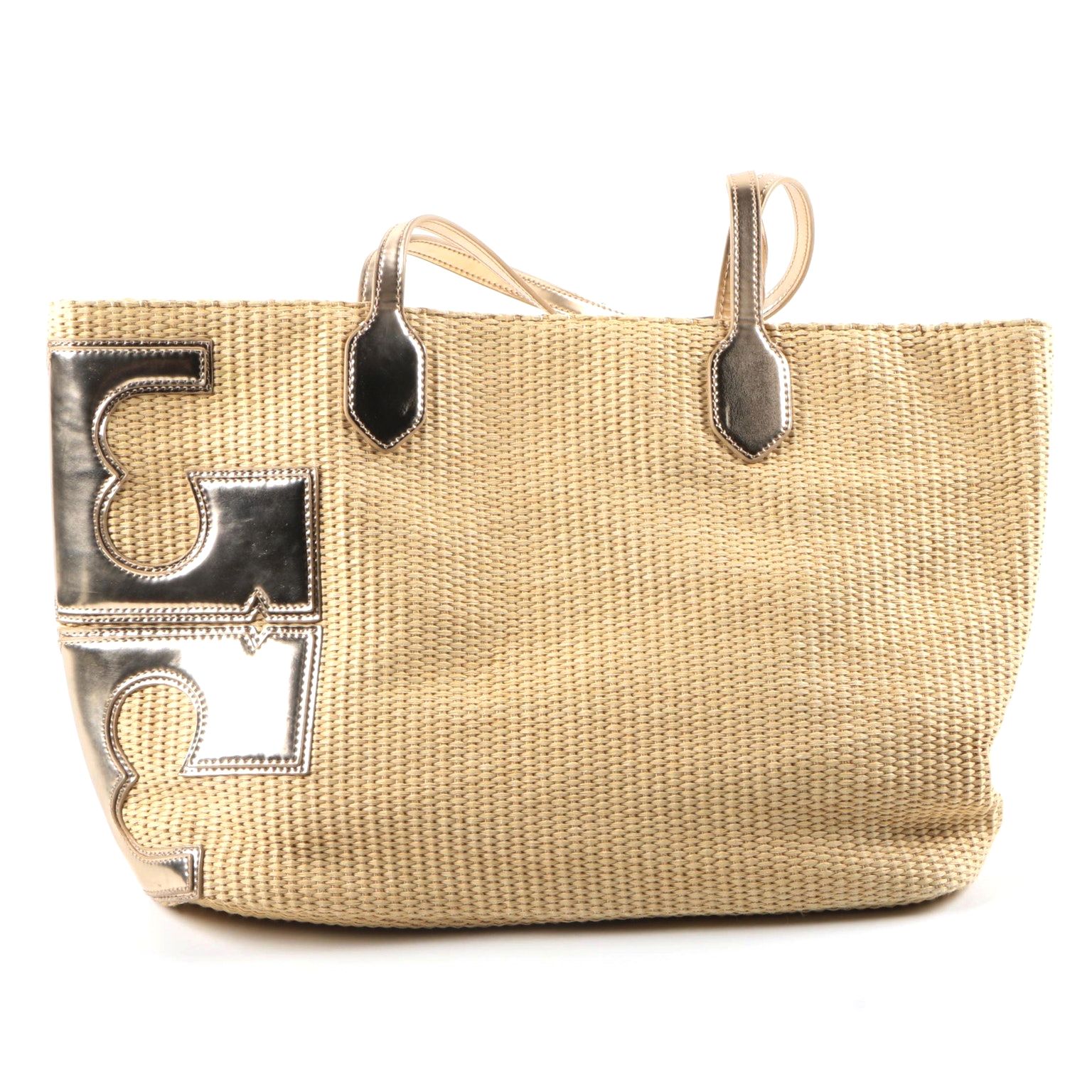 tory burch woven tote