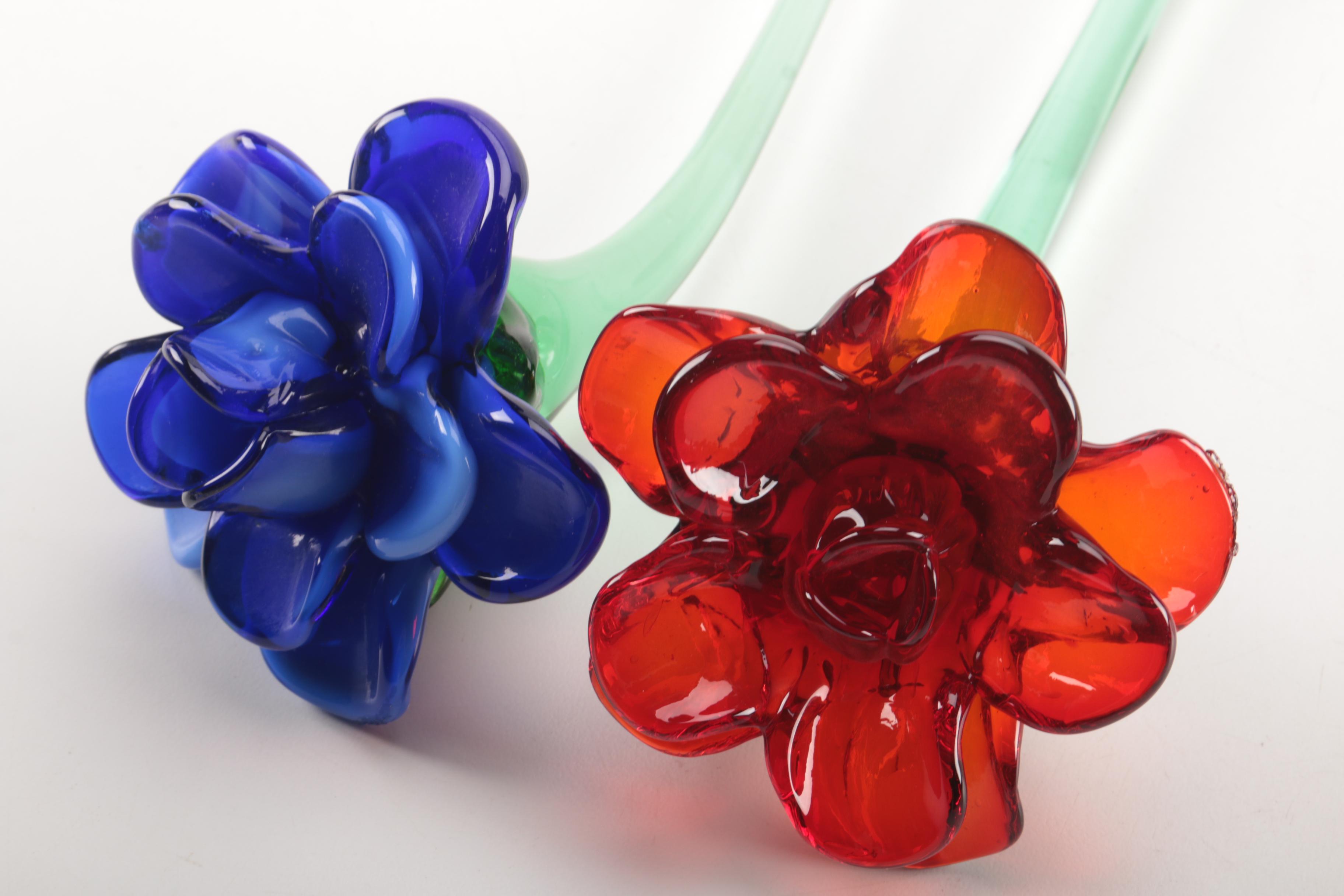 Handblown Glass Flowers EBTH