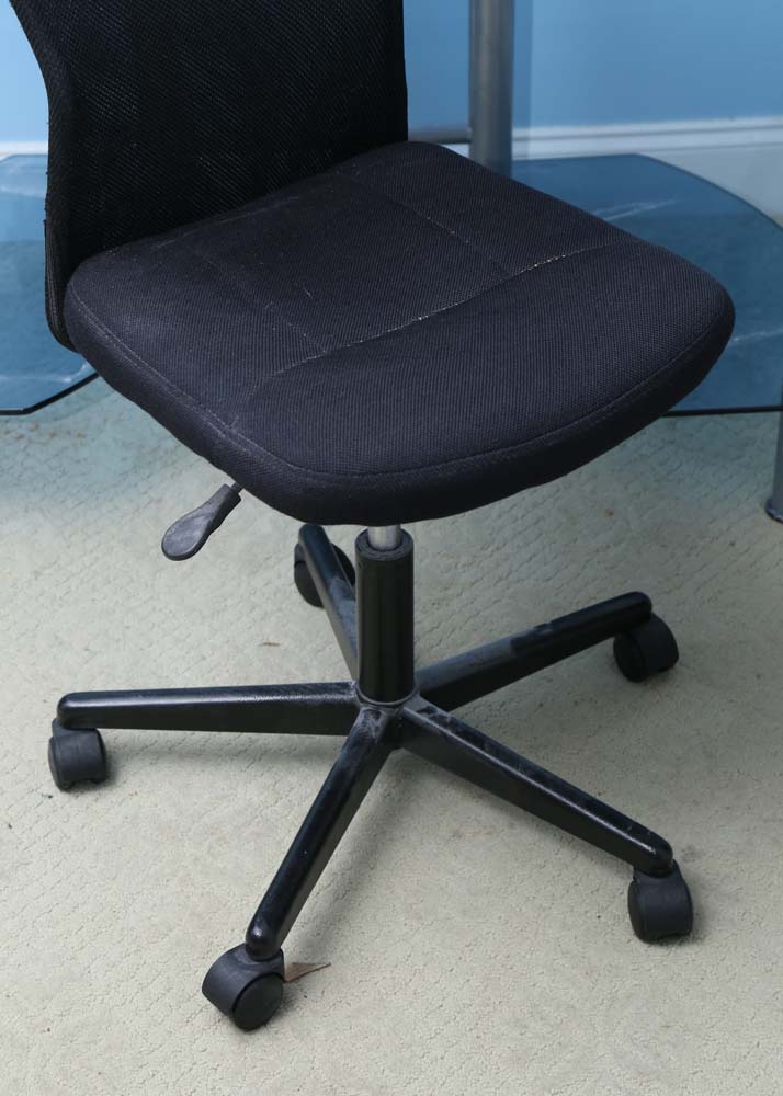 Contemporary Glass Desk with Ikea "Hajdeby" Chair EBTH