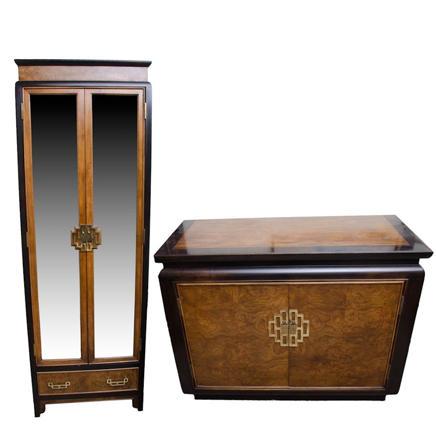 Chinese Inspired Century Furniture Display Cabinet And Buffet Ebth Chinese Inspired Century Furniture Display Cabinet And Buffet