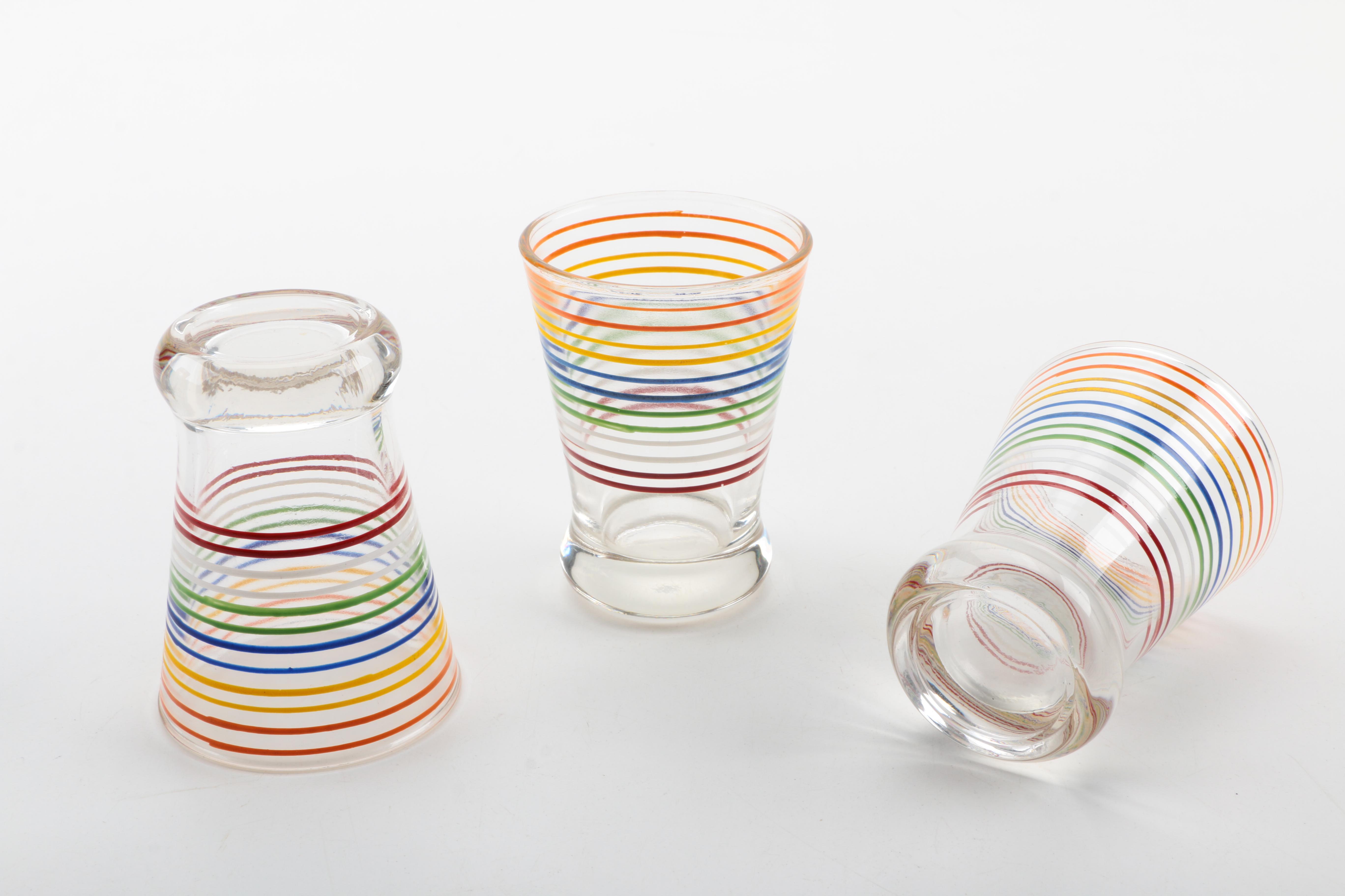 Colorfully Striped Barware Pieces EBTH