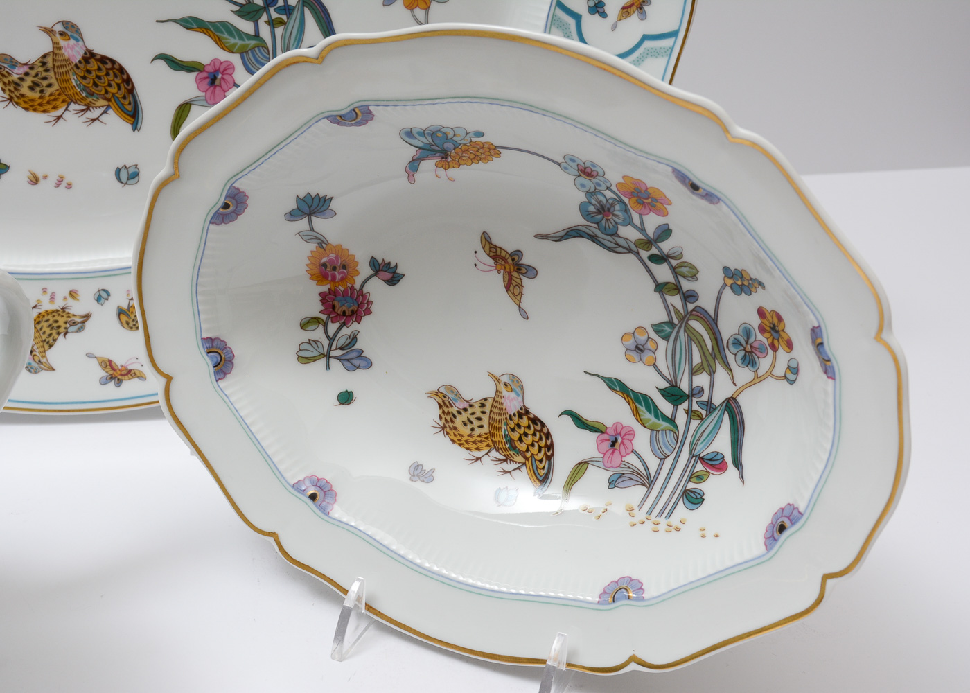 Haviland Limoges Three Piece "Golden Quail" Servingware EBTH