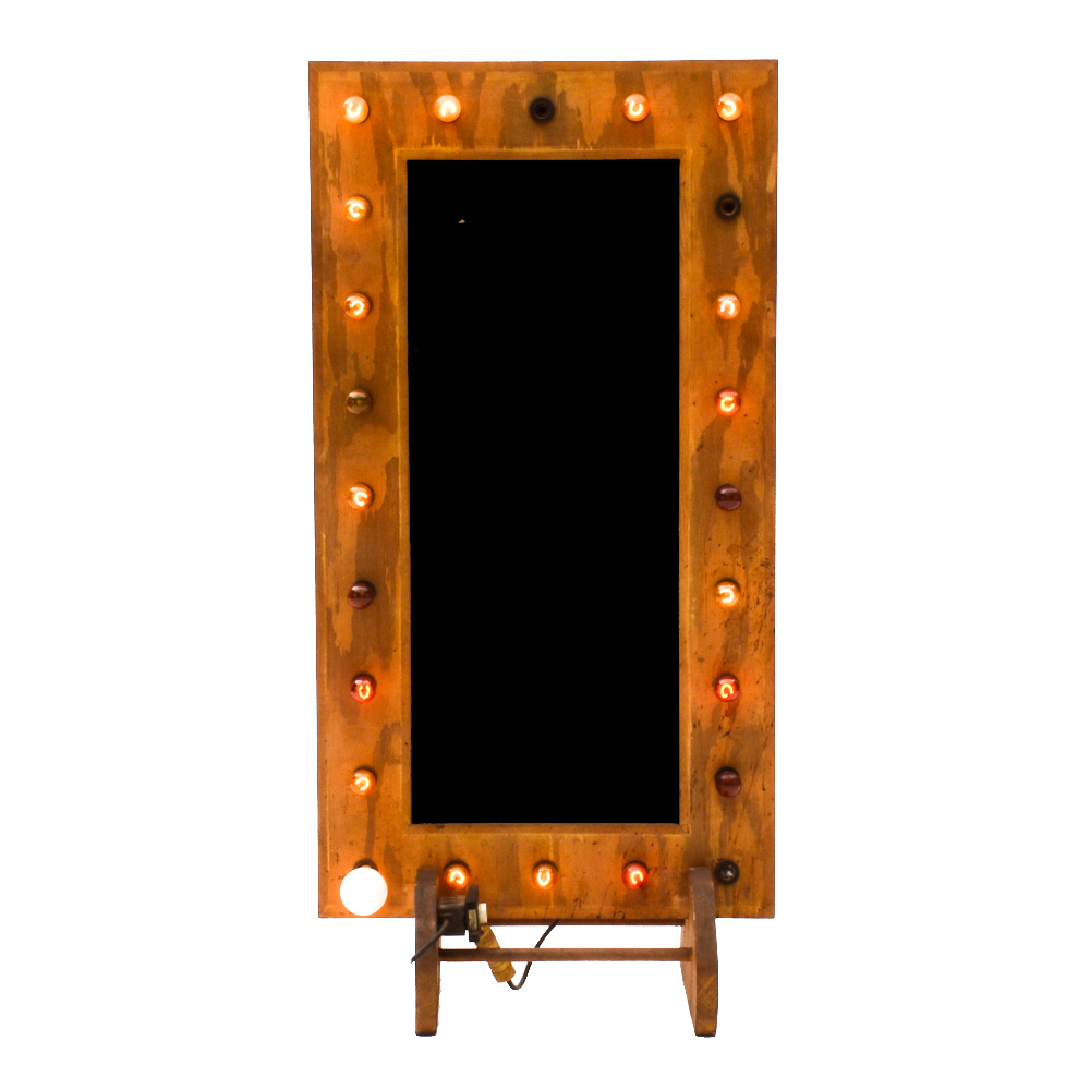 Oak Wood Wall Frame with Lights EBTH
