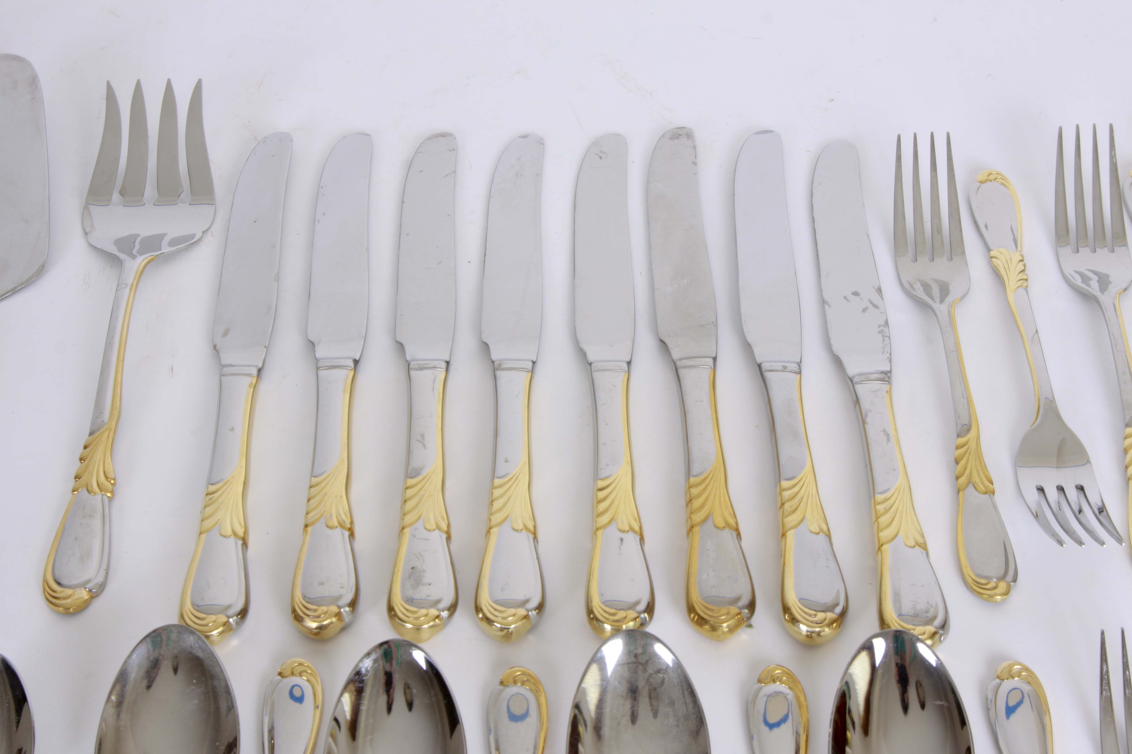 Retroneu Stainless Steel and Gold Accented Flatware EBTH
