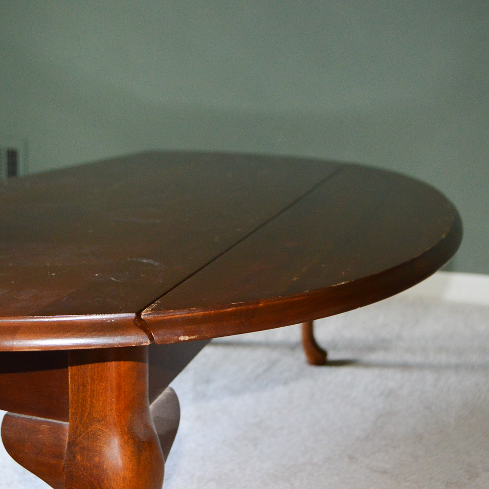 Queen Anne Style Cherry Veneer Drop Leaf Coffee Table EBTH