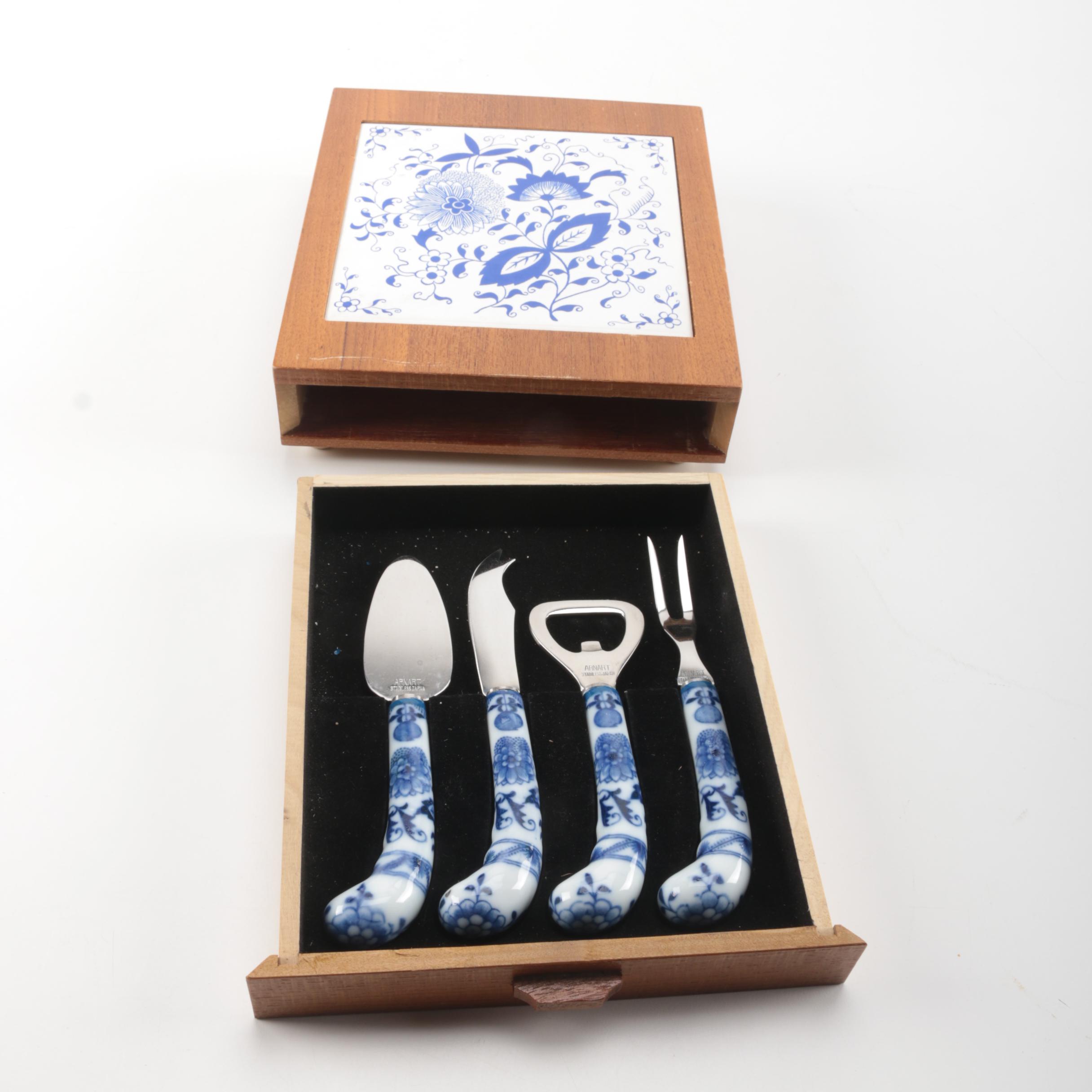 Arnart Stainless Japan Blue Danube Kitchen Utensil Set EBTH
