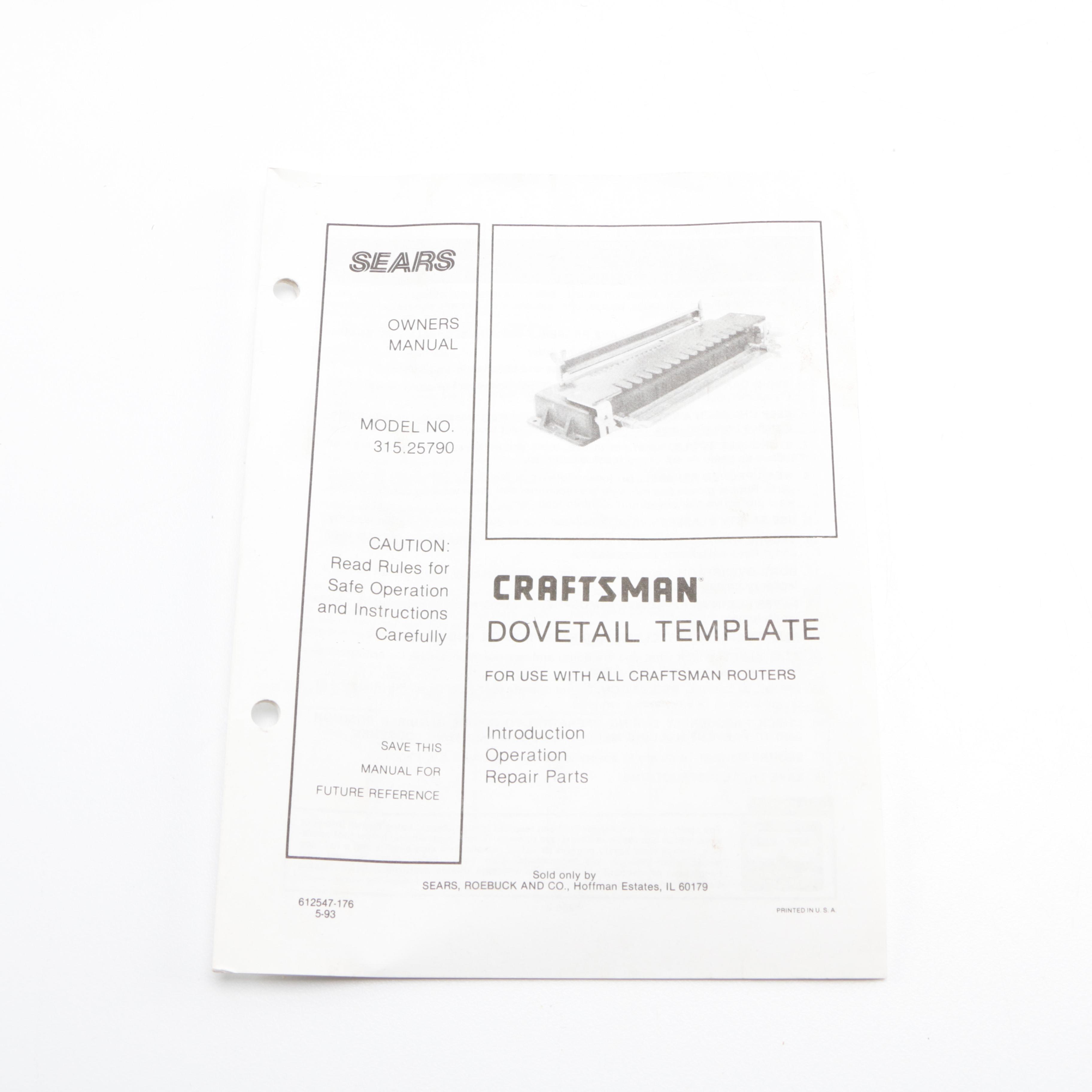 Craftsman Dovetail Template EBTH