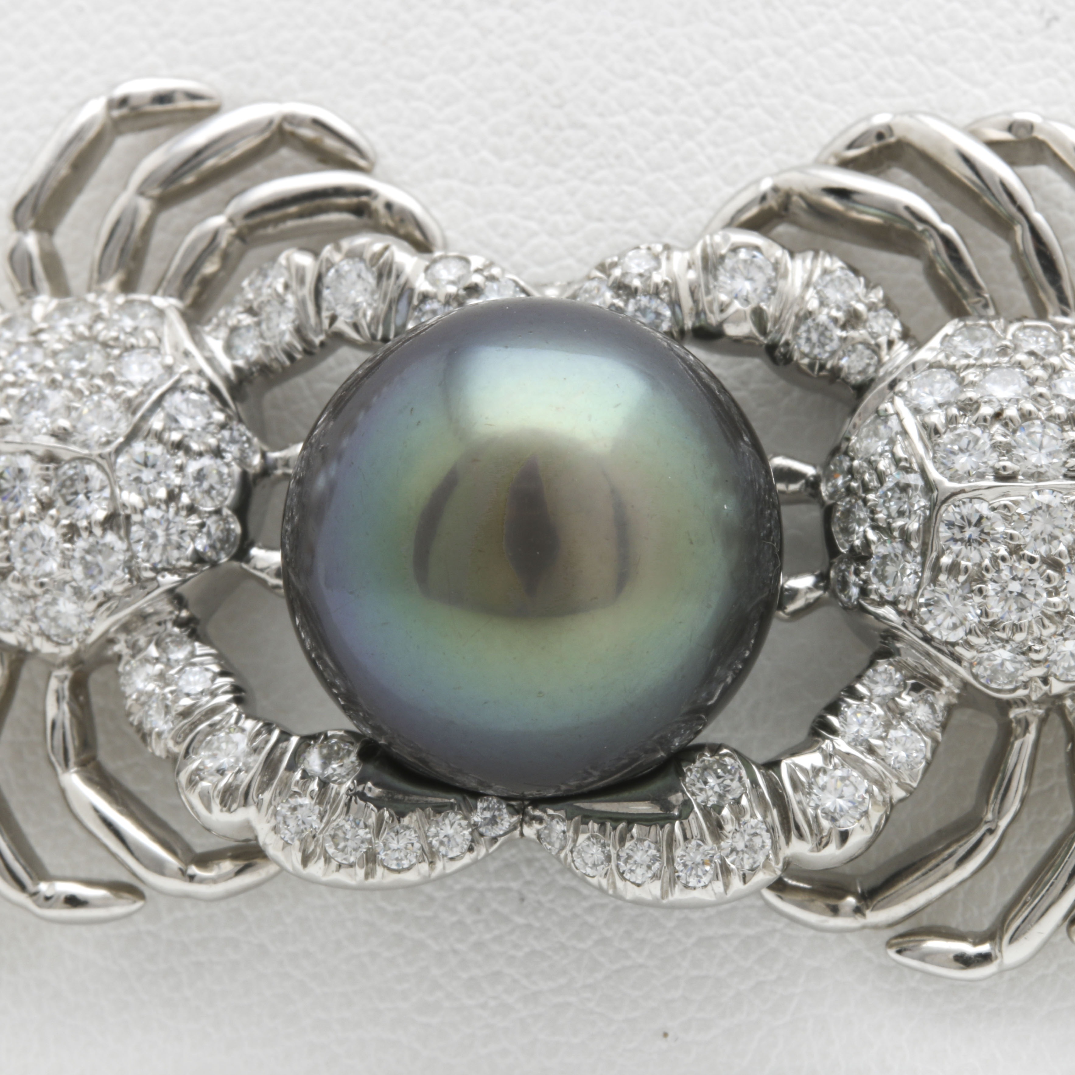 Tiffany & Co. Platinum Tahitian Pearl and 2.08 CTW Diamond Crab