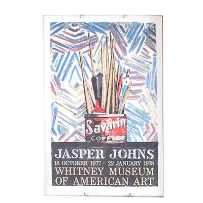 1977 Whitney Museum Offset Lithograph Poster After Jasper Johns "Savarin"