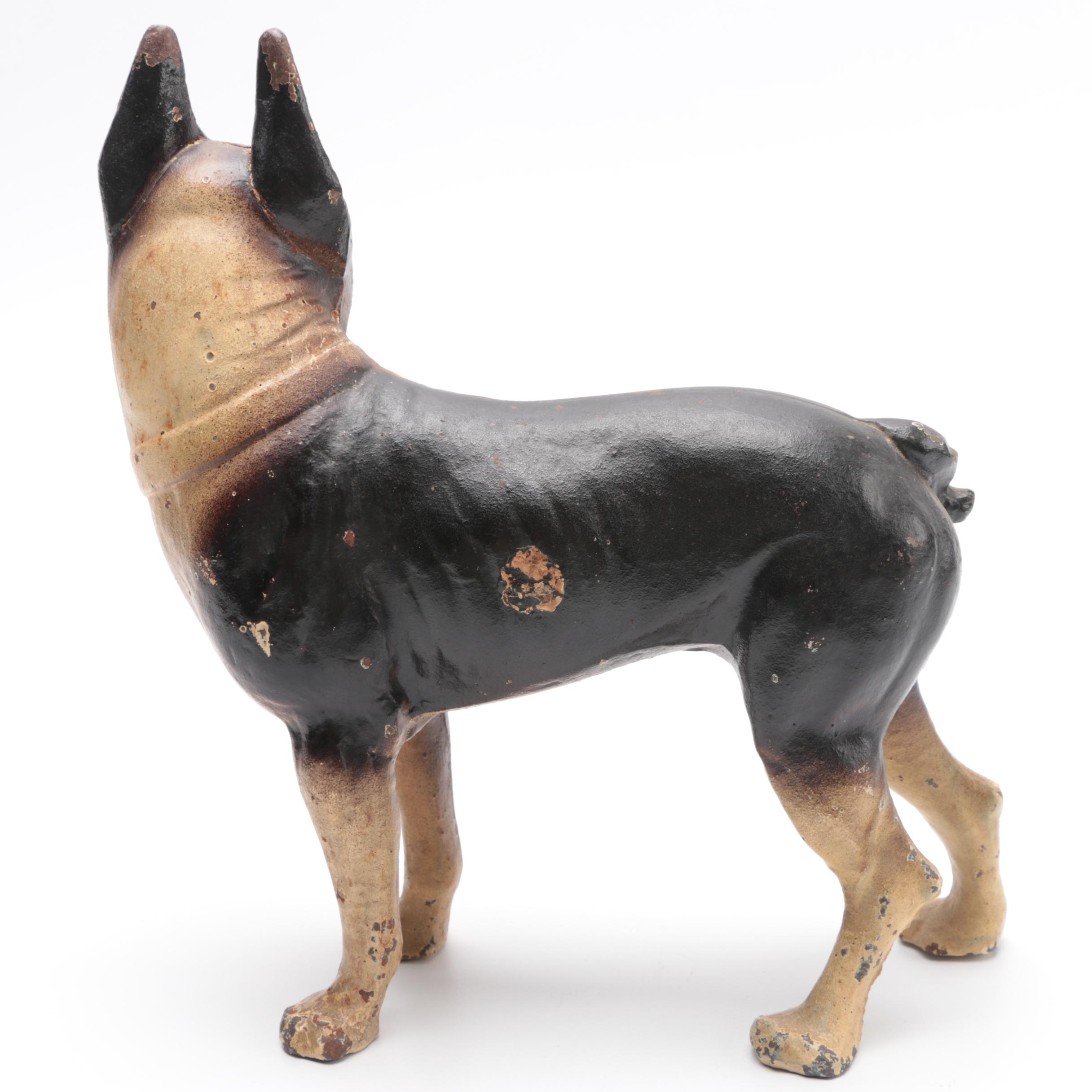 Antique Cast Iron Boston Terrier Door Stop EBTH
