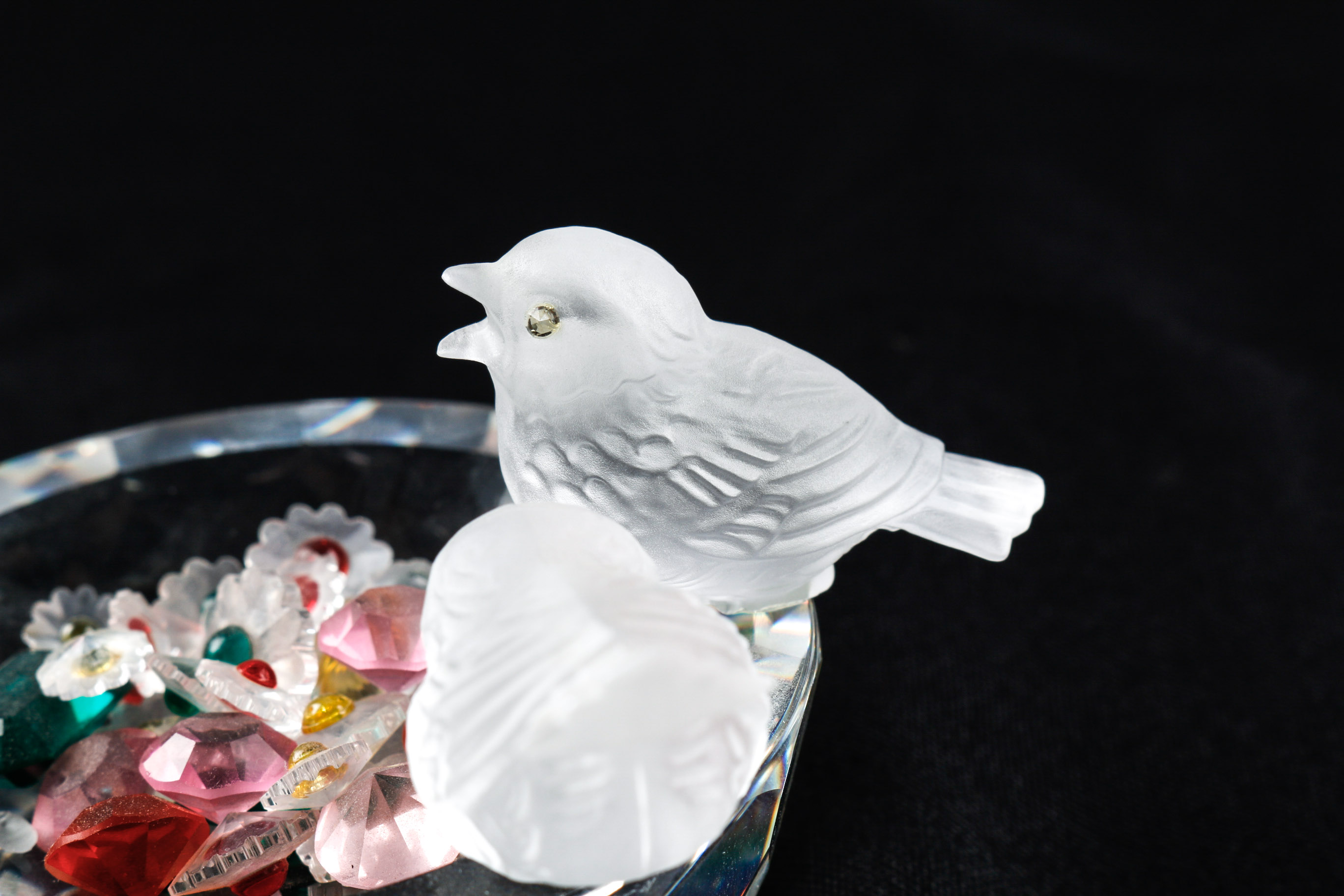 Crystal Bird Bath Figurine by Swarovski EBTH