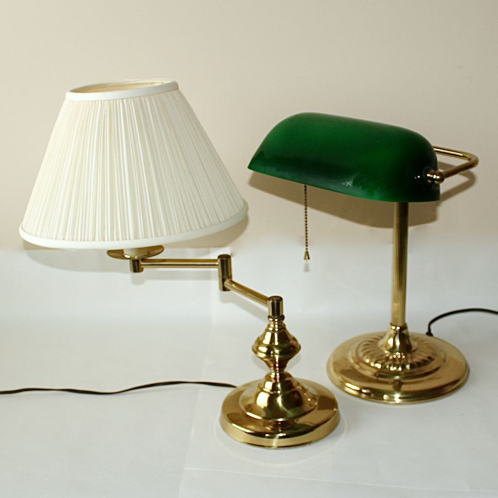 Two Antique Style Desk Lamps EBTH