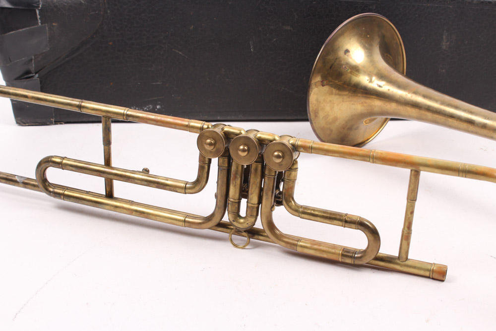 Vintage Milano Rotary Valve Trombone with Case EBTH