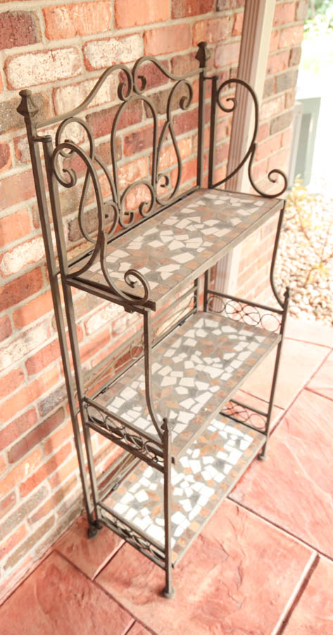 Metal and Mosaic Tile Plant Stand | EBTH