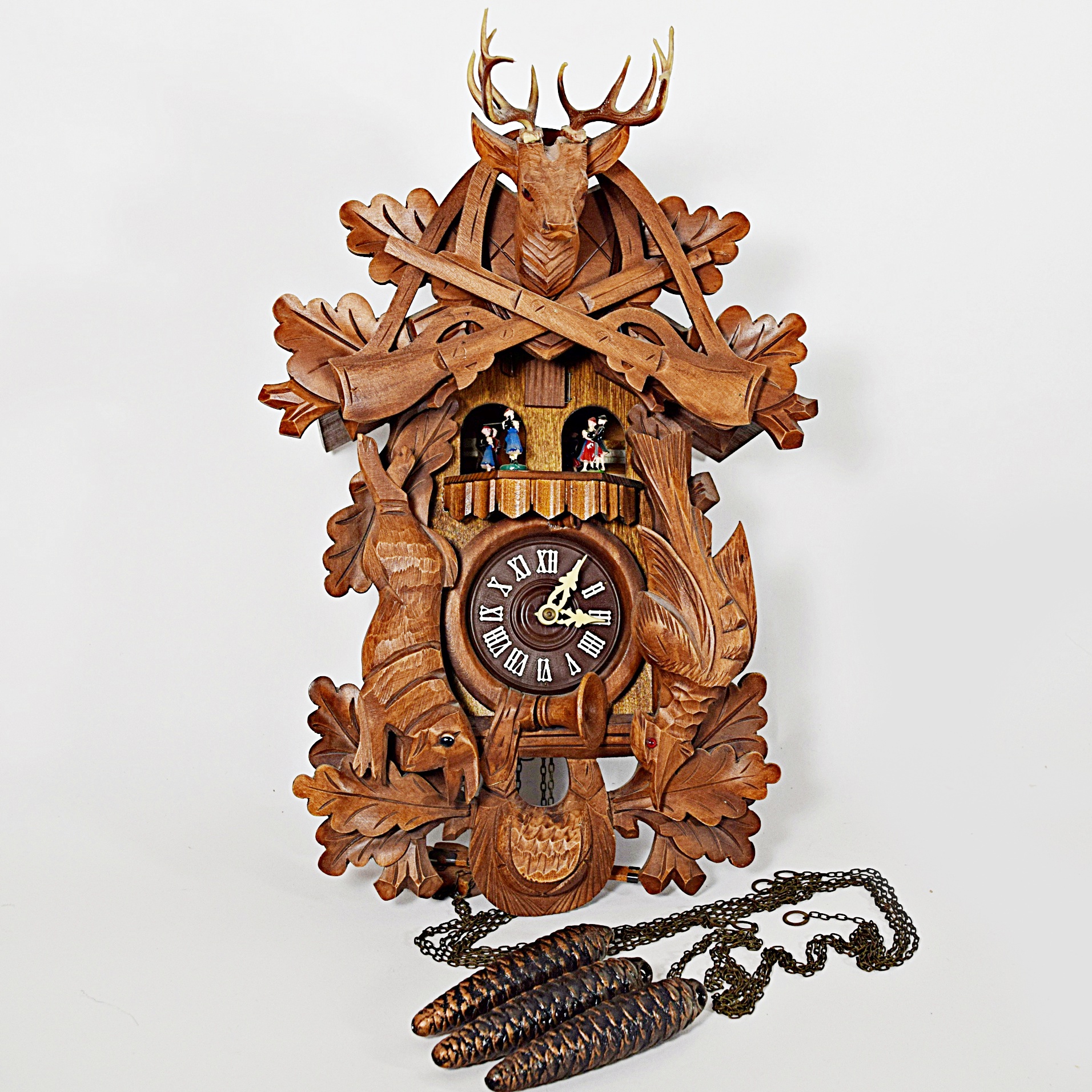 Cuendet Wooden Swiss Musical Movement Wall Clock EBTH