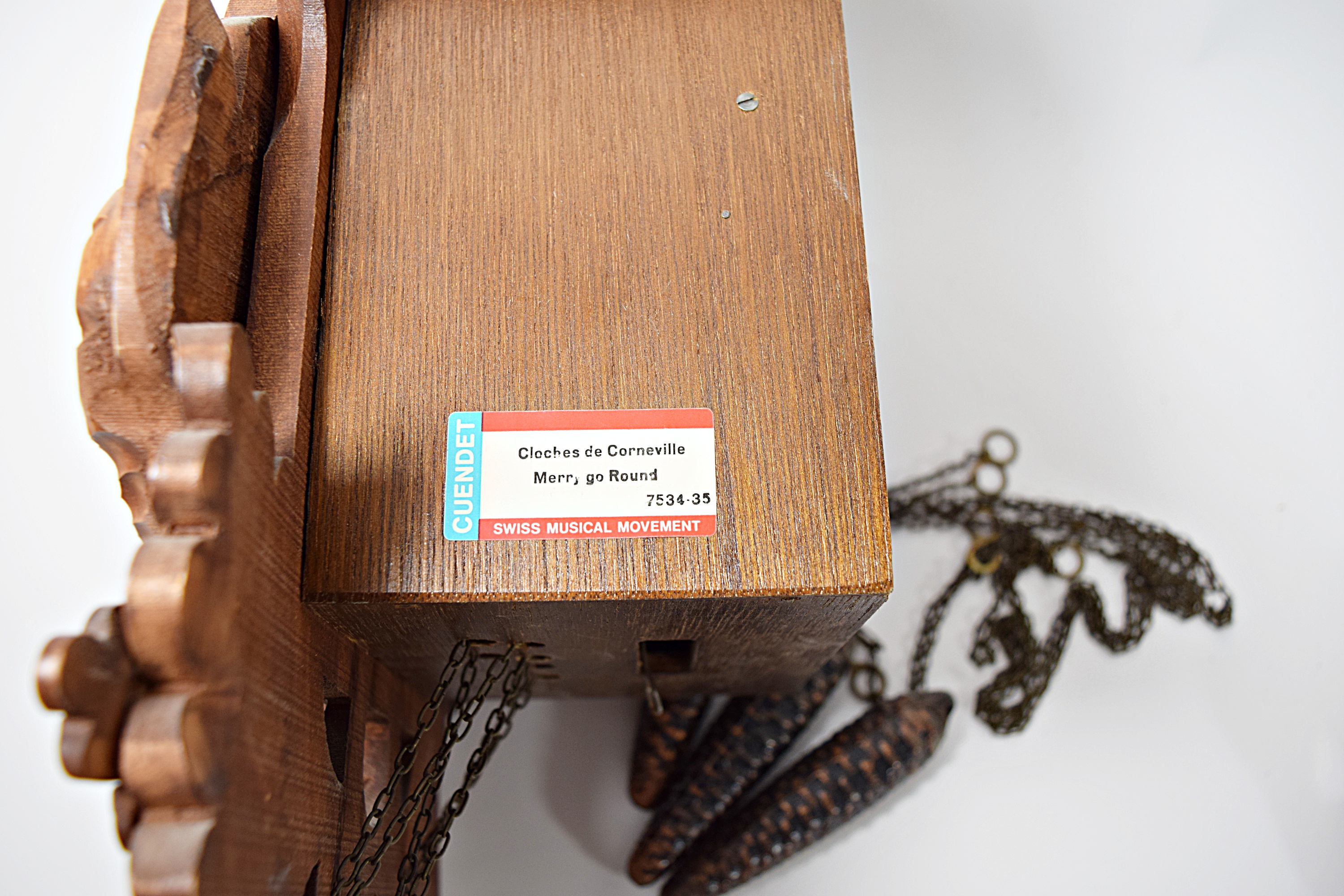 Cuendet Wooden Swiss Musical Movement Wall Clock EBTH