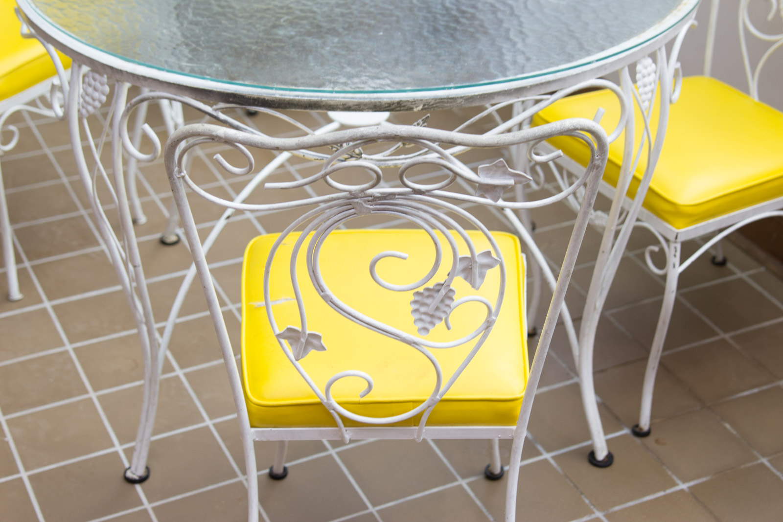 Glass Top Patio Table with Chairs EBTH