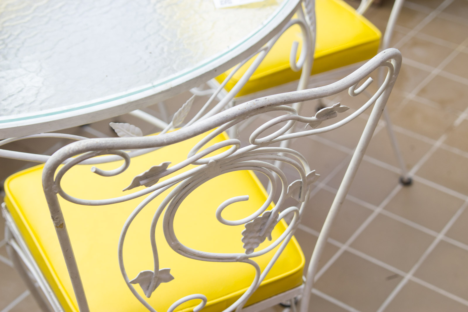 Glass Top Patio Table with Chairs EBTH