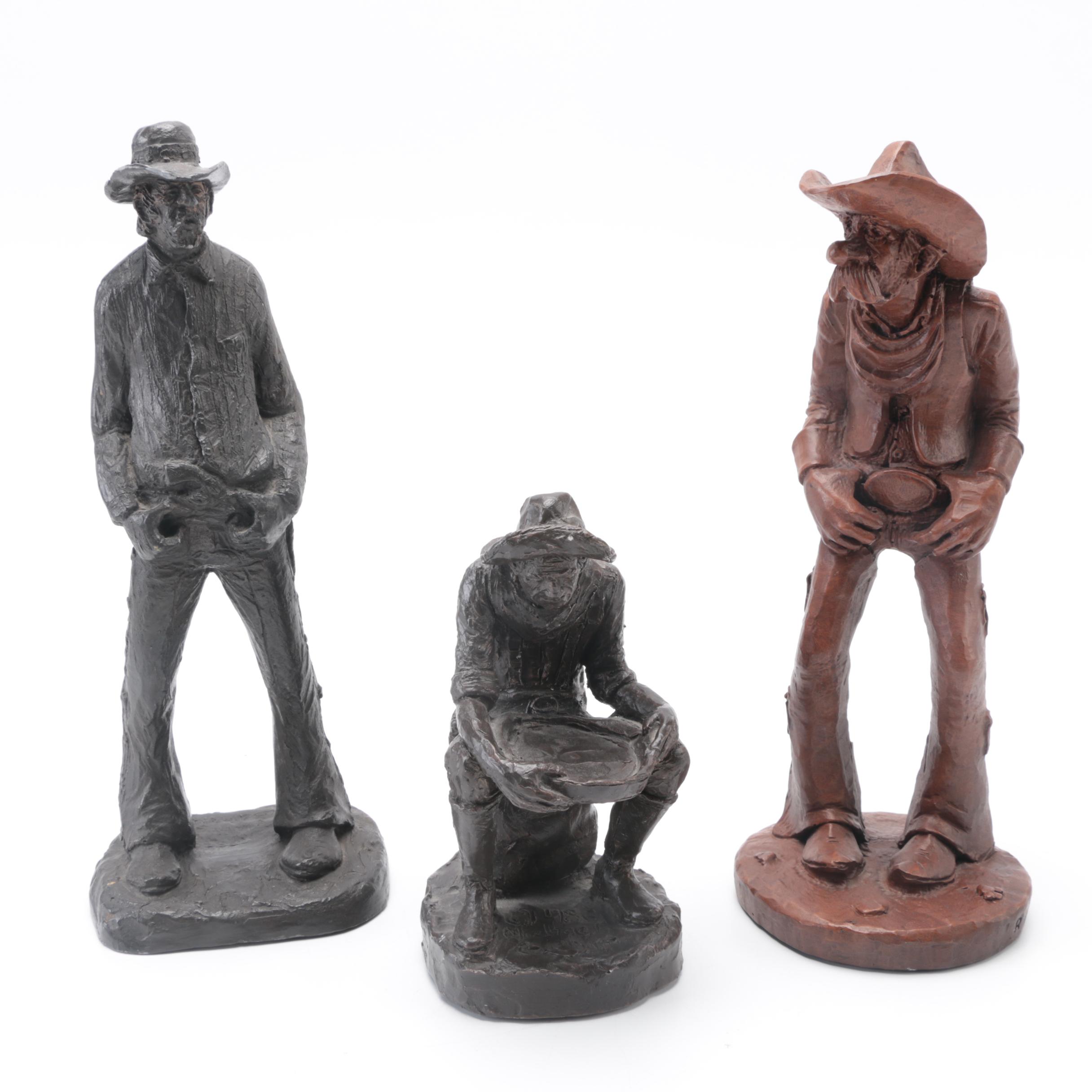 Group of Cowboy Resin Figurines EBTH