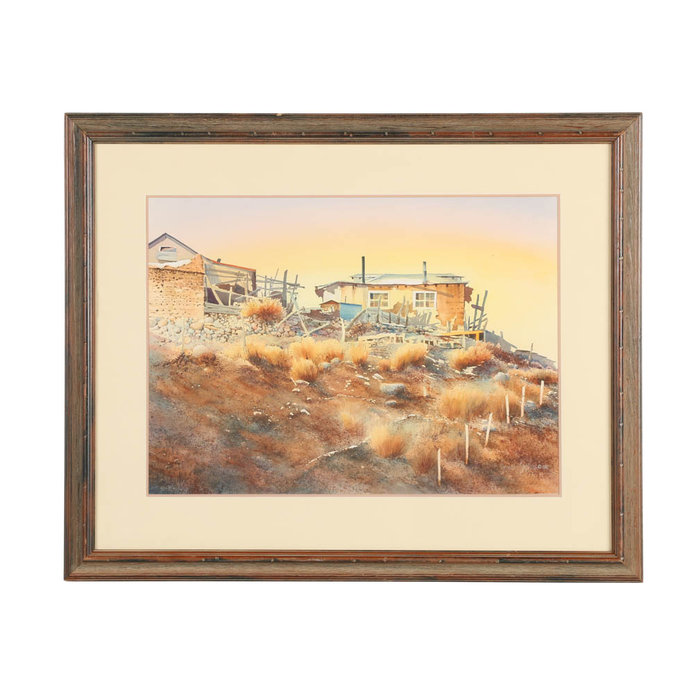 Secundino Sandoval Watercolor Painting on Paper of American Southwest Scene EBTH
