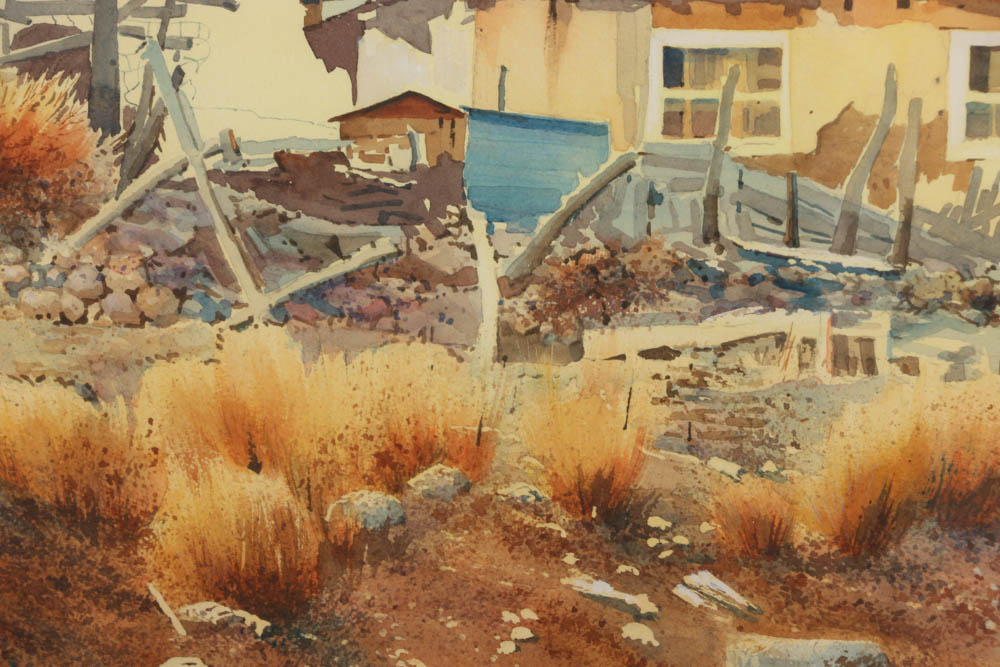 Secundino Sandoval Watercolor Painting on Paper of American Southwest Scene EBTH