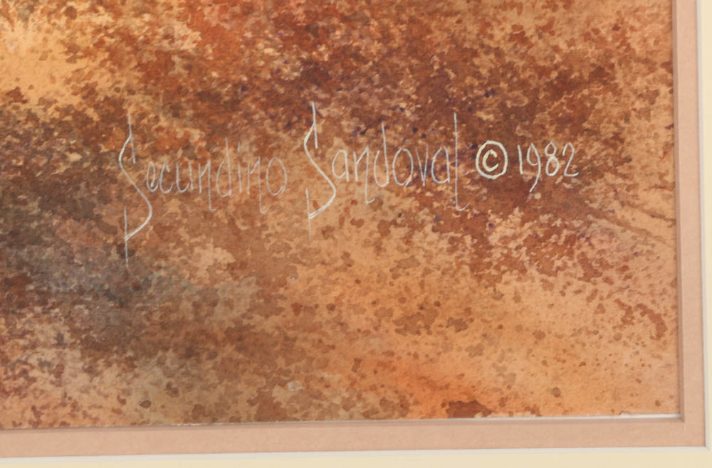 Secundino Sandoval Watercolor Painting on Paper of American Southwest Scene EBTH
