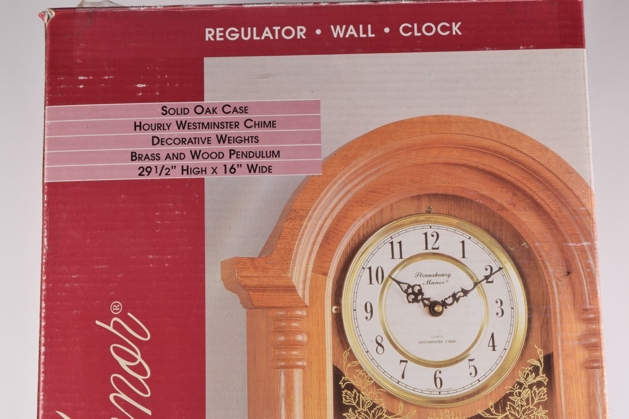 Strausbourg Manor Regulator Wall Clock with Westminster Chime EBTH